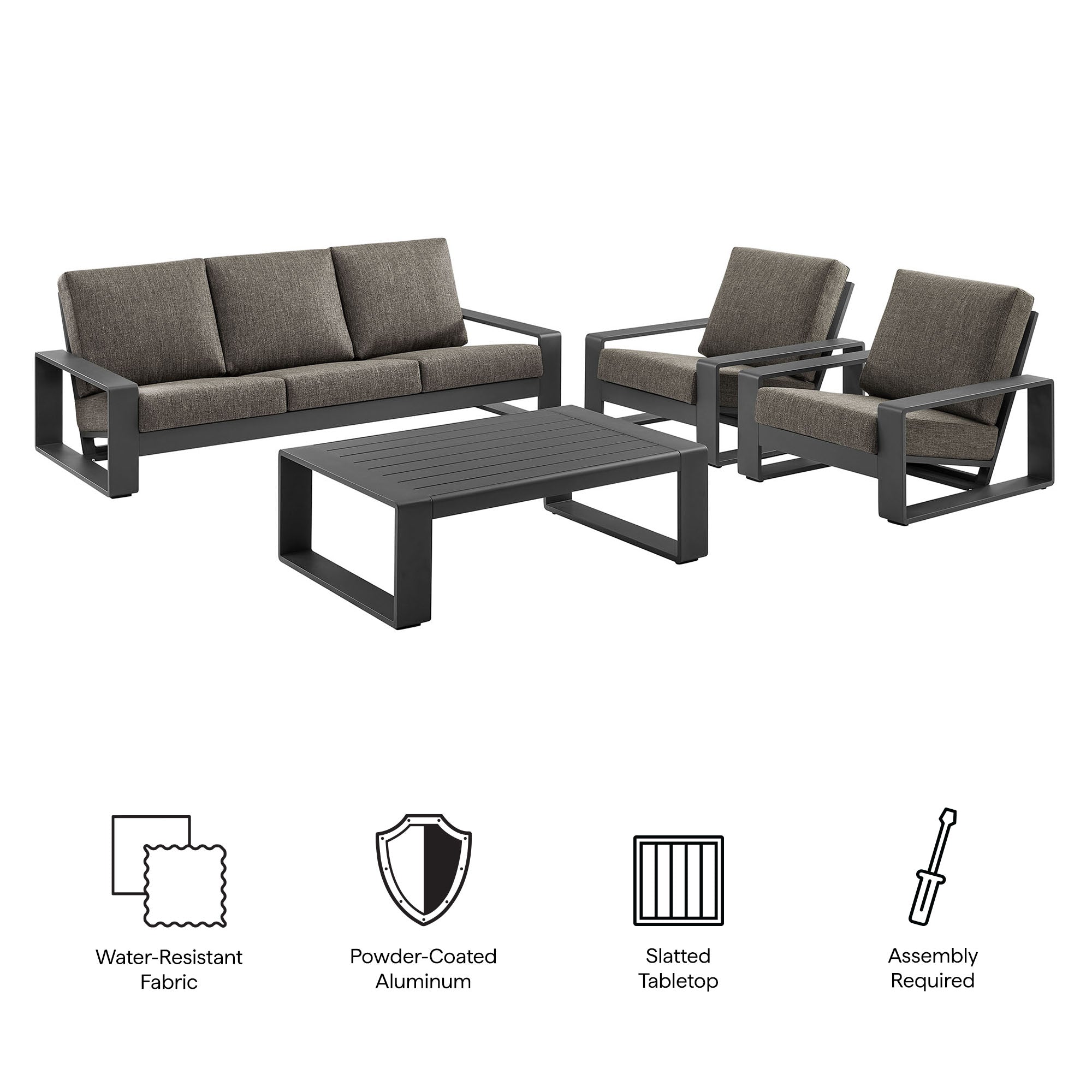 Lirienne 4-Piece Outdoor Patio Aluminum Furniture Set by Modway - Best Buy Furniture