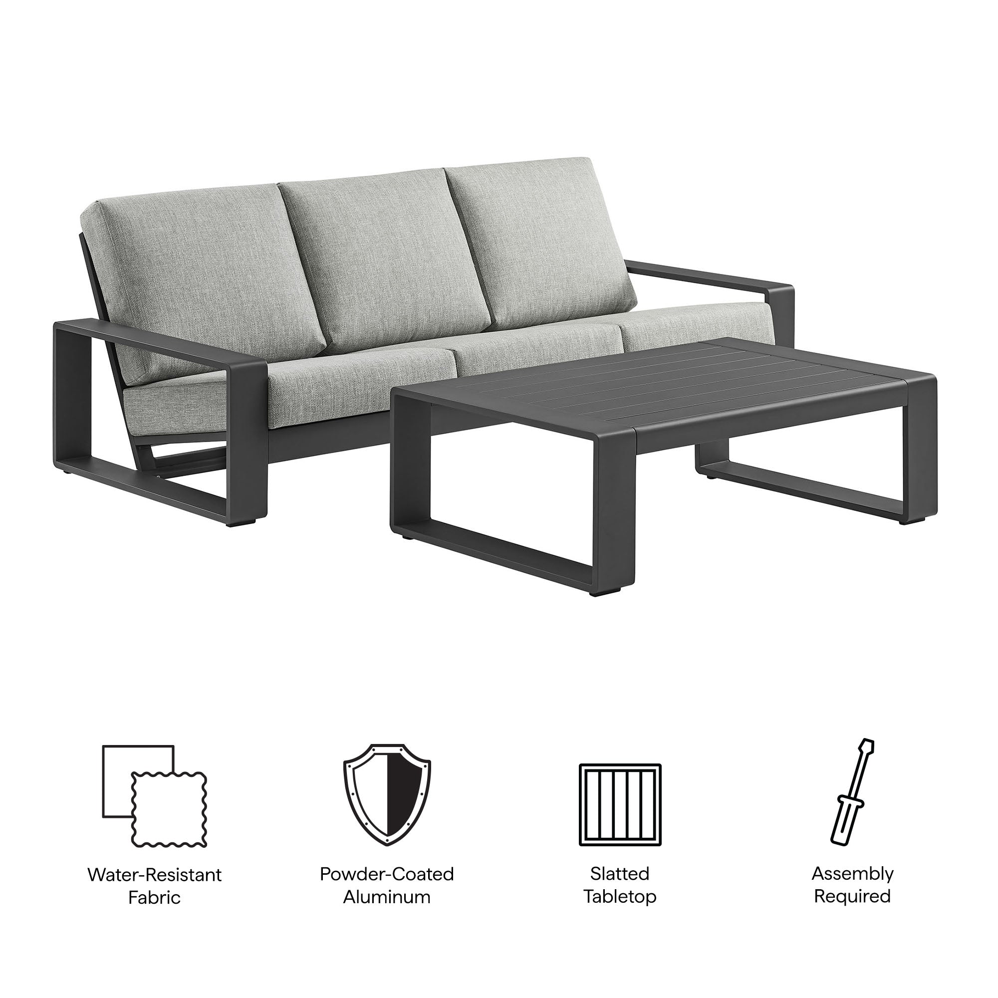 Lirienne 2-Piece Outdoor Patio Aluminum Furniture Set by Modway - Best Buy Furniture