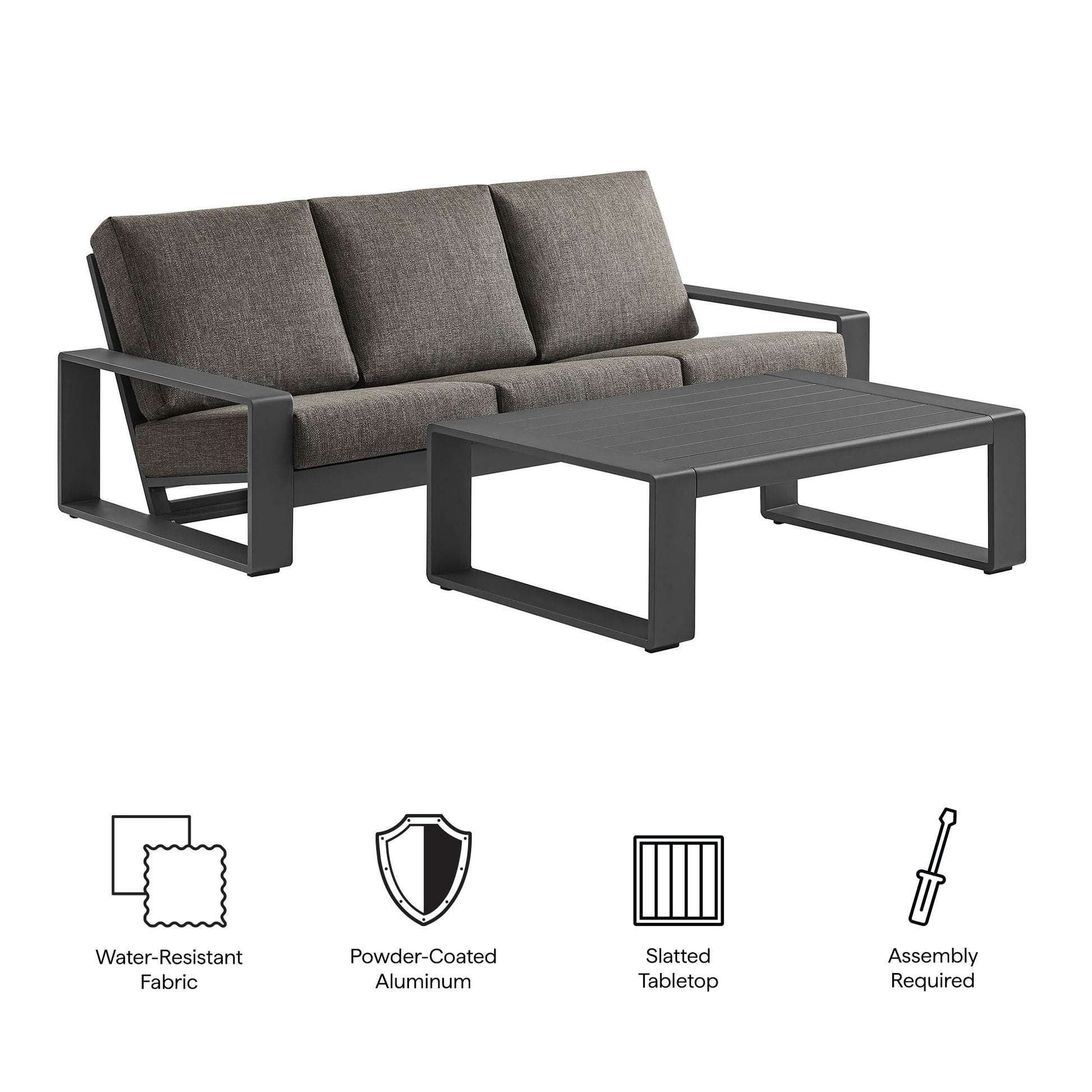 Lirienne 2-Piece Outdoor Patio Aluminum Furniture Set by Modway - Best Buy Furniture