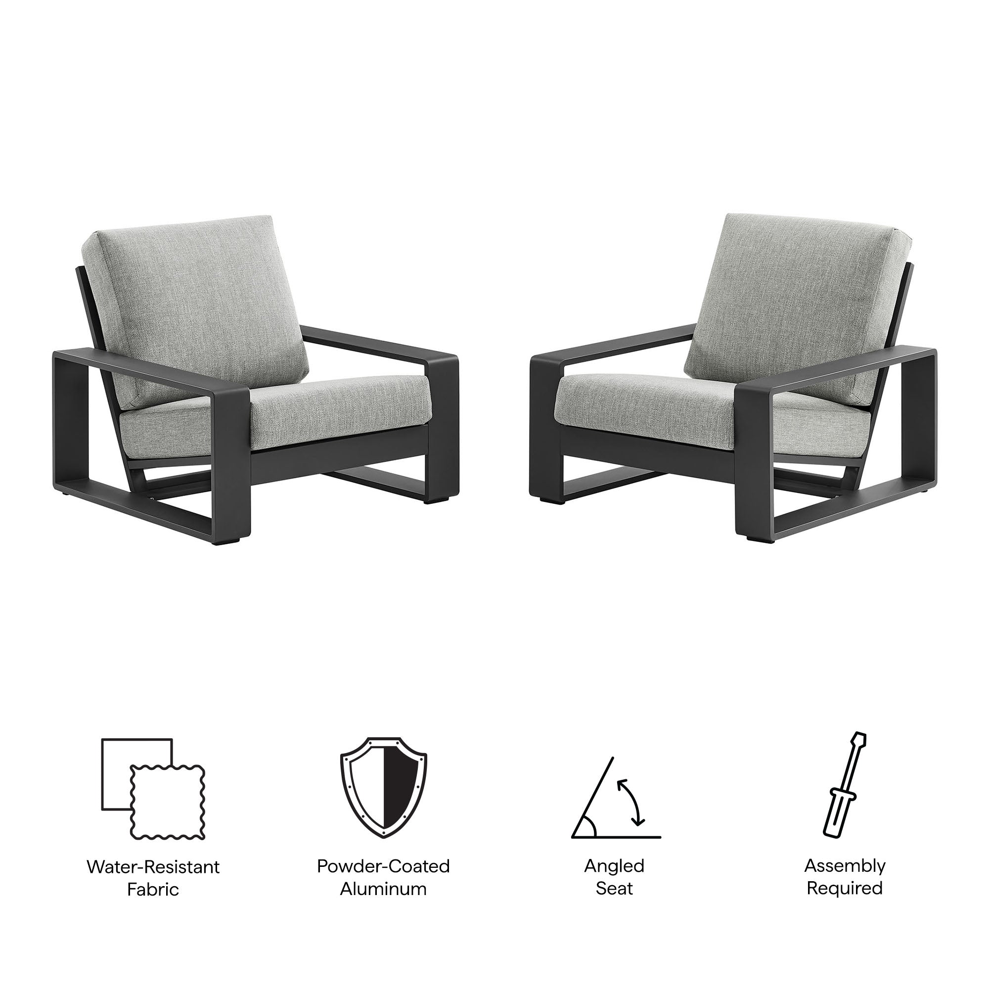 Lirienne Outdoor Patio Aluminum Faux Wood Armchairs Set of 2 by Modway - Best Buy Furniture