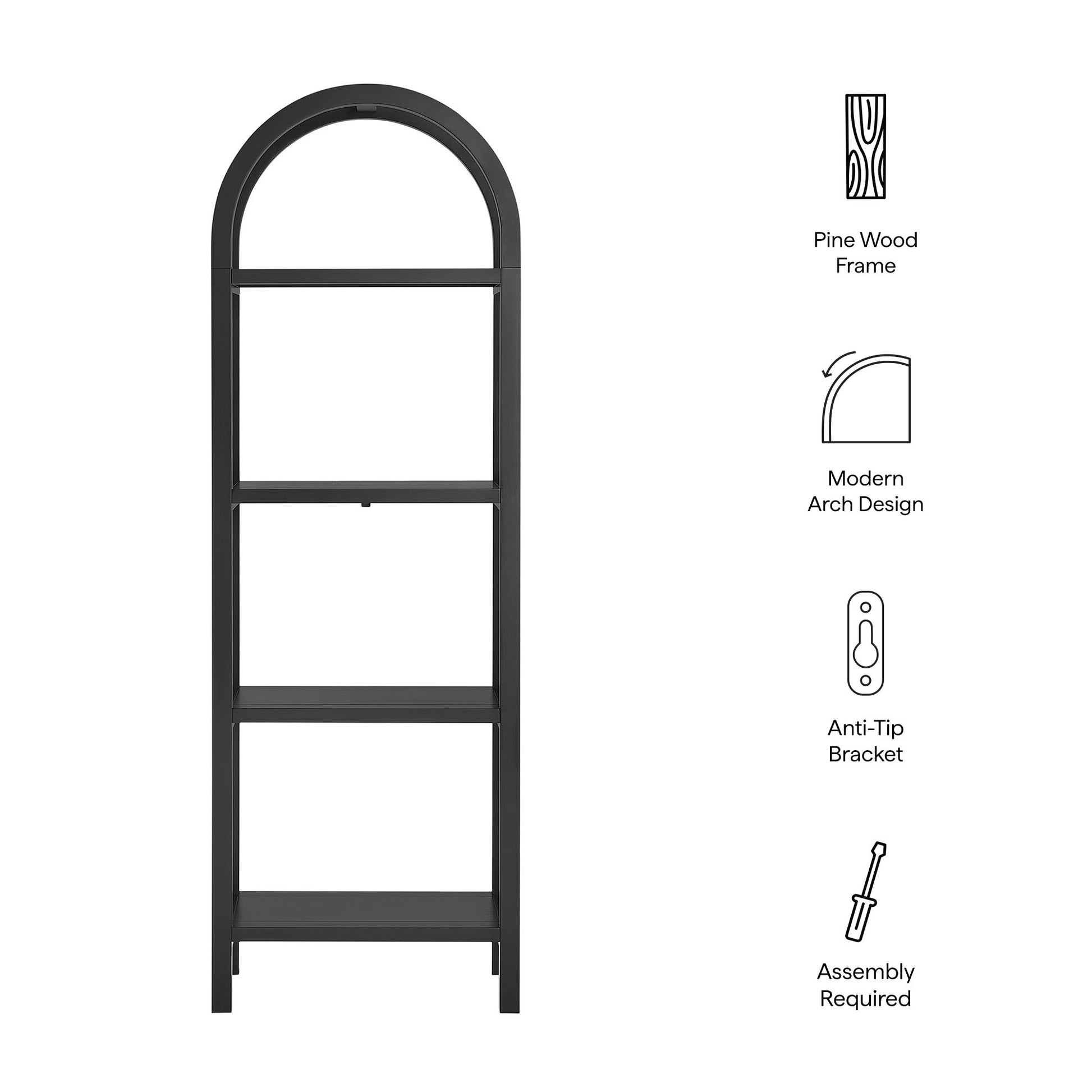 Vexley 72 Inch Tall Narrow Arched Bookshelf by Modway - Best Buy Furniture