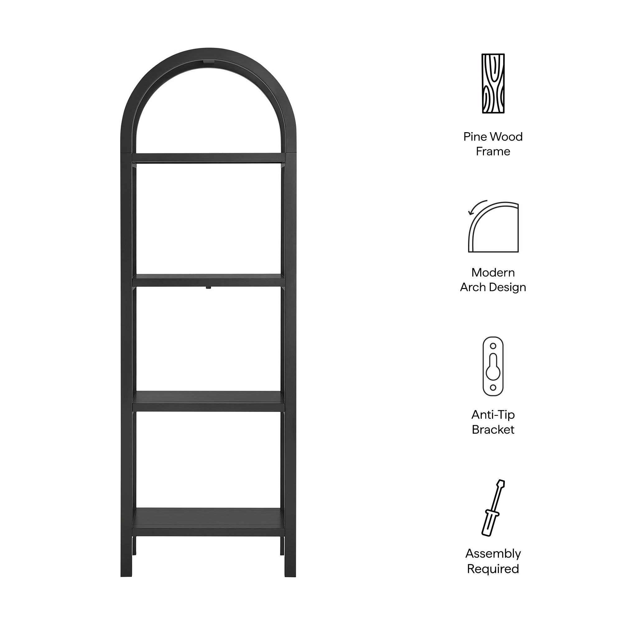 Vexley 72 Inch Tall Narrow Arched Bookshelf by Modway - Best Buy Furniture