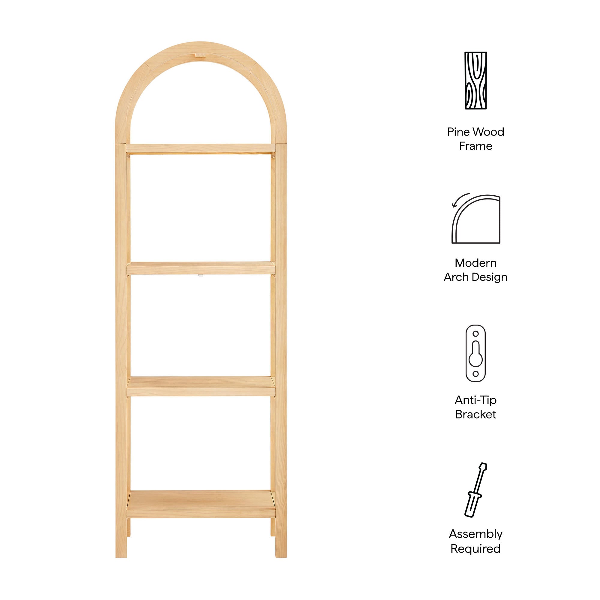 Vexley 72 Inch Tall Narrow Arched Bookshelf by Modway - Best Buy Furniture