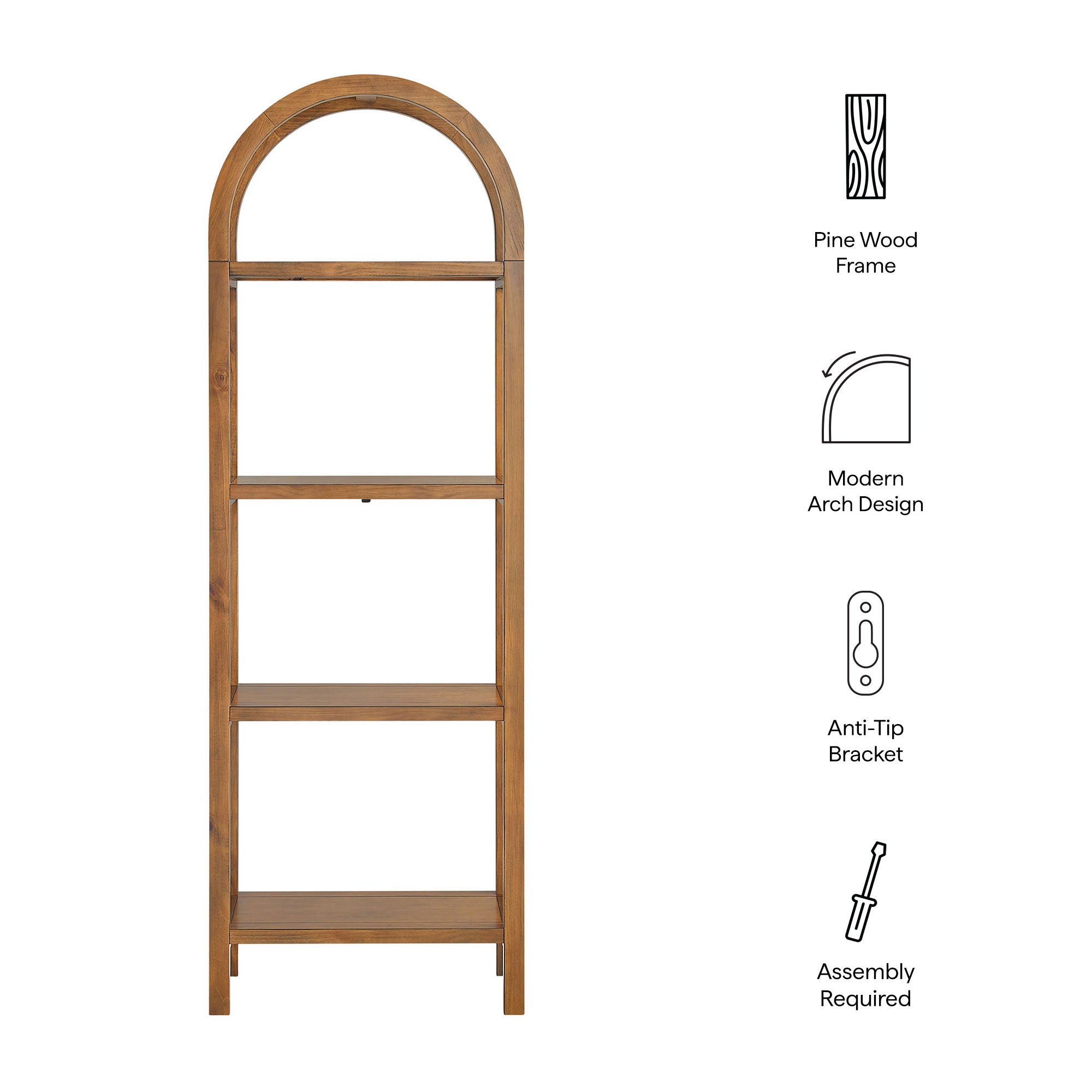 Vexley 72 Inch Tall Narrow Arched Bookshelf by Modway - Best Buy Furniture