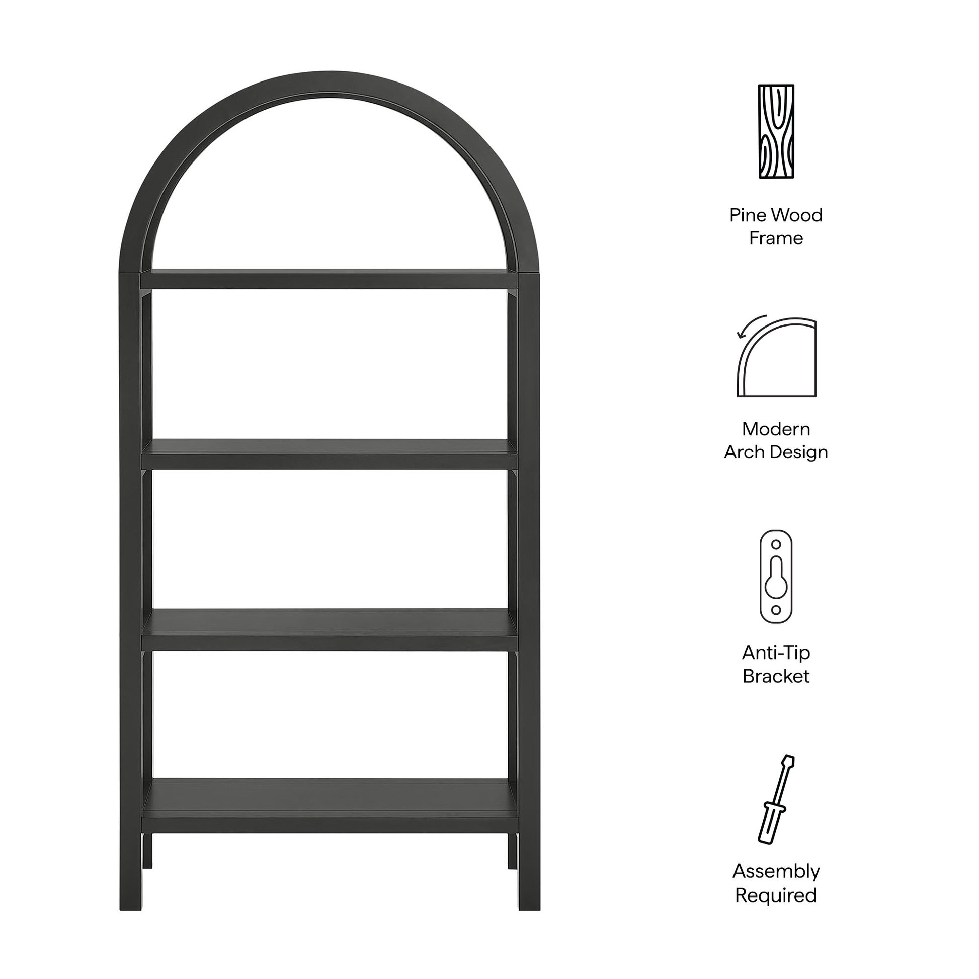 Vexley 60 Inch Arched Bookshelf by Modway - Best Buy Furniture
