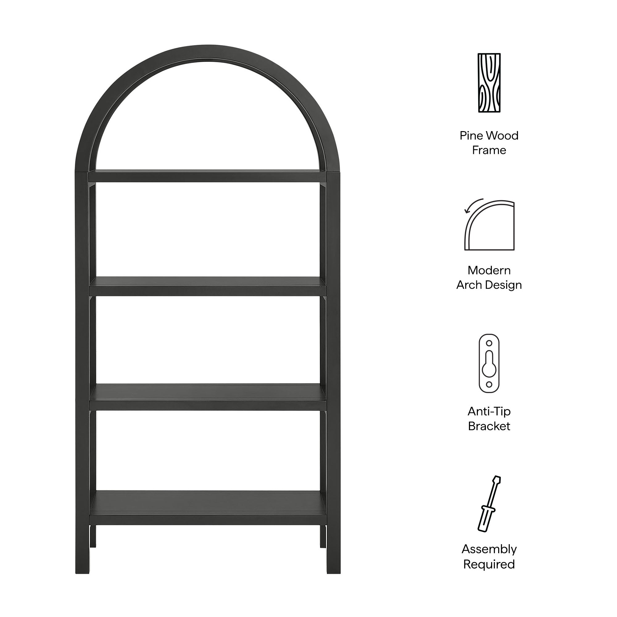 Vexley 60 Inch Arched Bookshelf by Modway - Best Buy Furniture