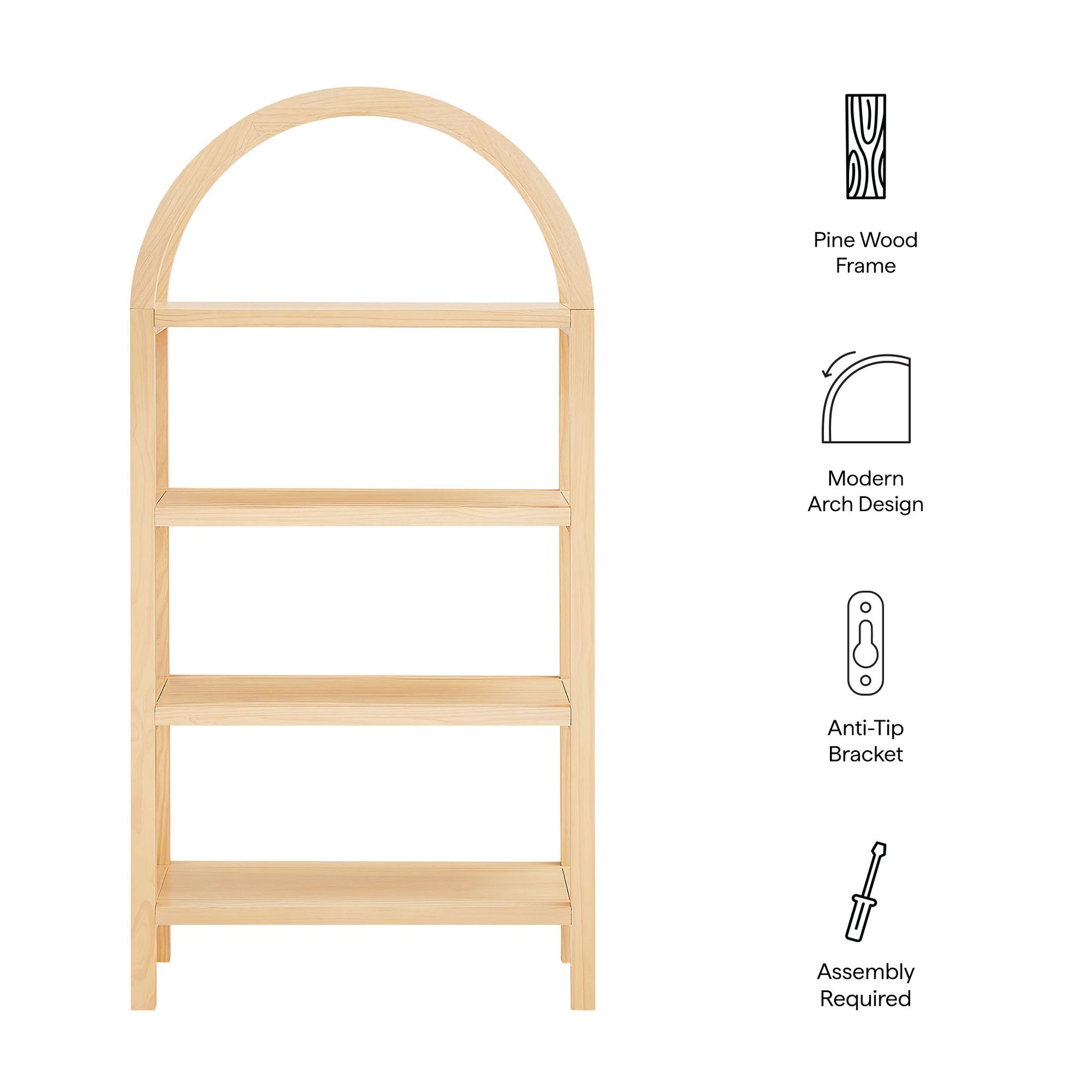 Vexley 60 Inch Arched Bookshelf by Modway - Best Buy Furniture