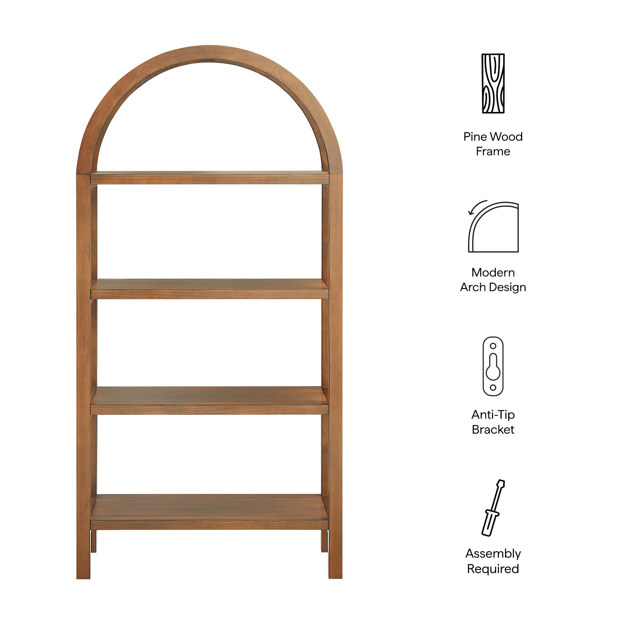 Vexley 60 Inch Arched Bookshelf by Modway - Best Buy Furniture