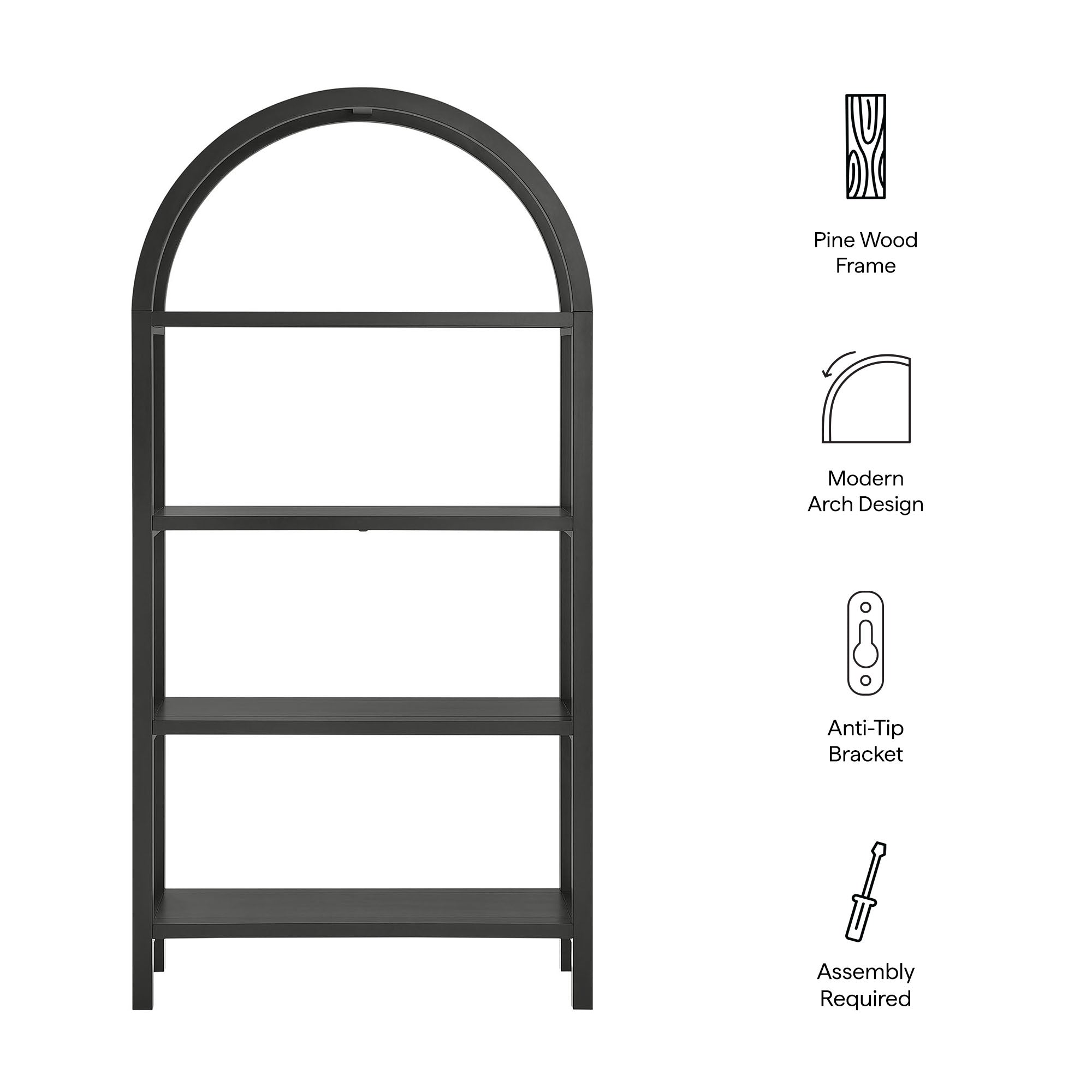 Vexley 72 Inch Large Arched Bookshelf by Modway - Best Buy Furniture