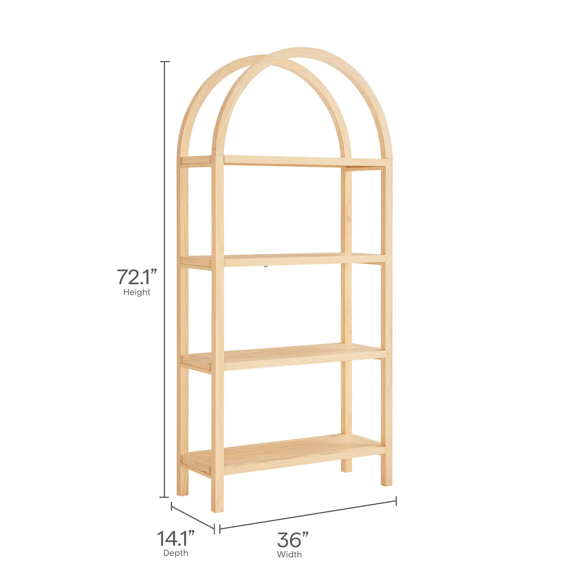 Vexley 72 Inch Large Arched Bookshelf by Modway - Best Buy Furniture