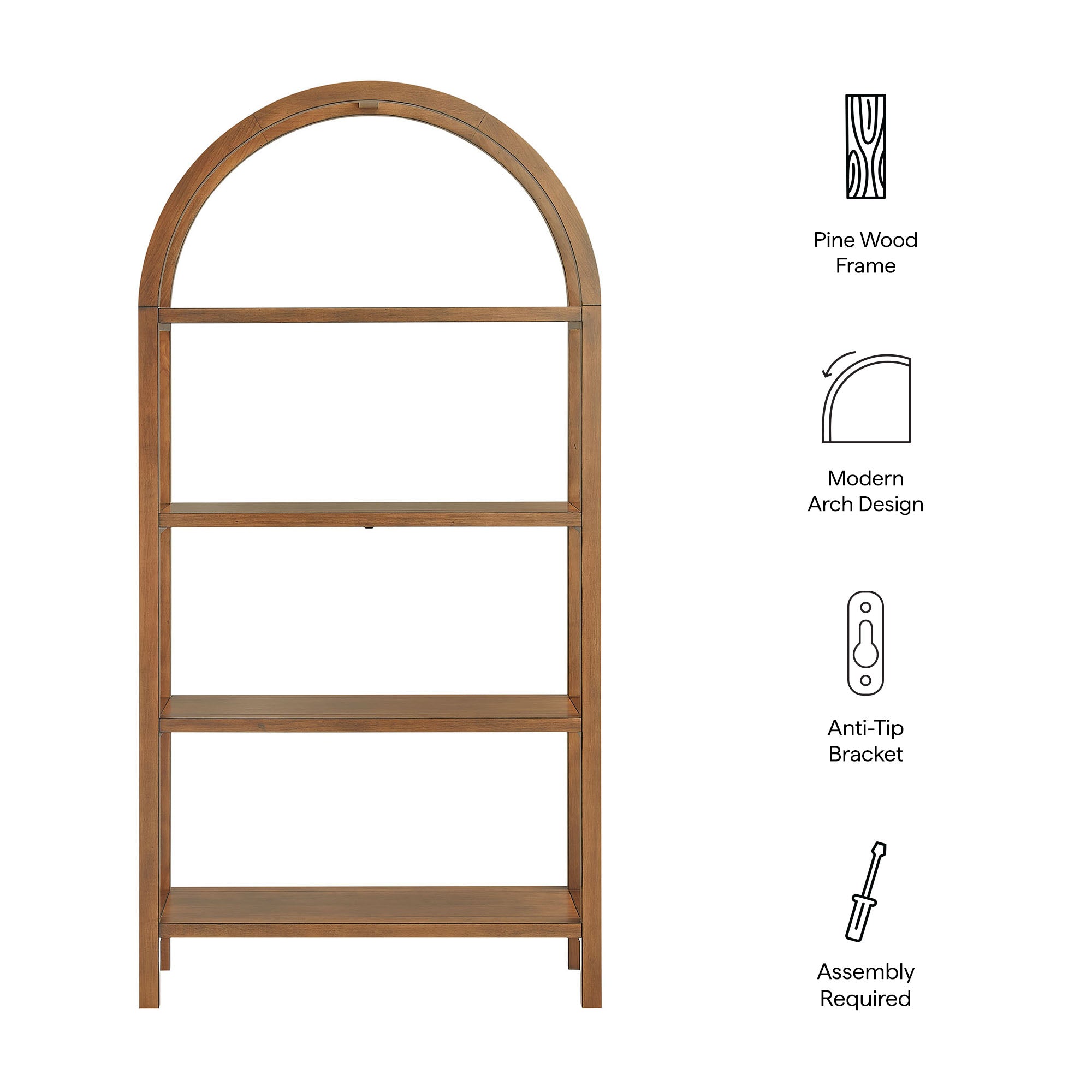 Vexley 72 Inch Large Arched Bookshelf by Modway - Best Buy Furniture
