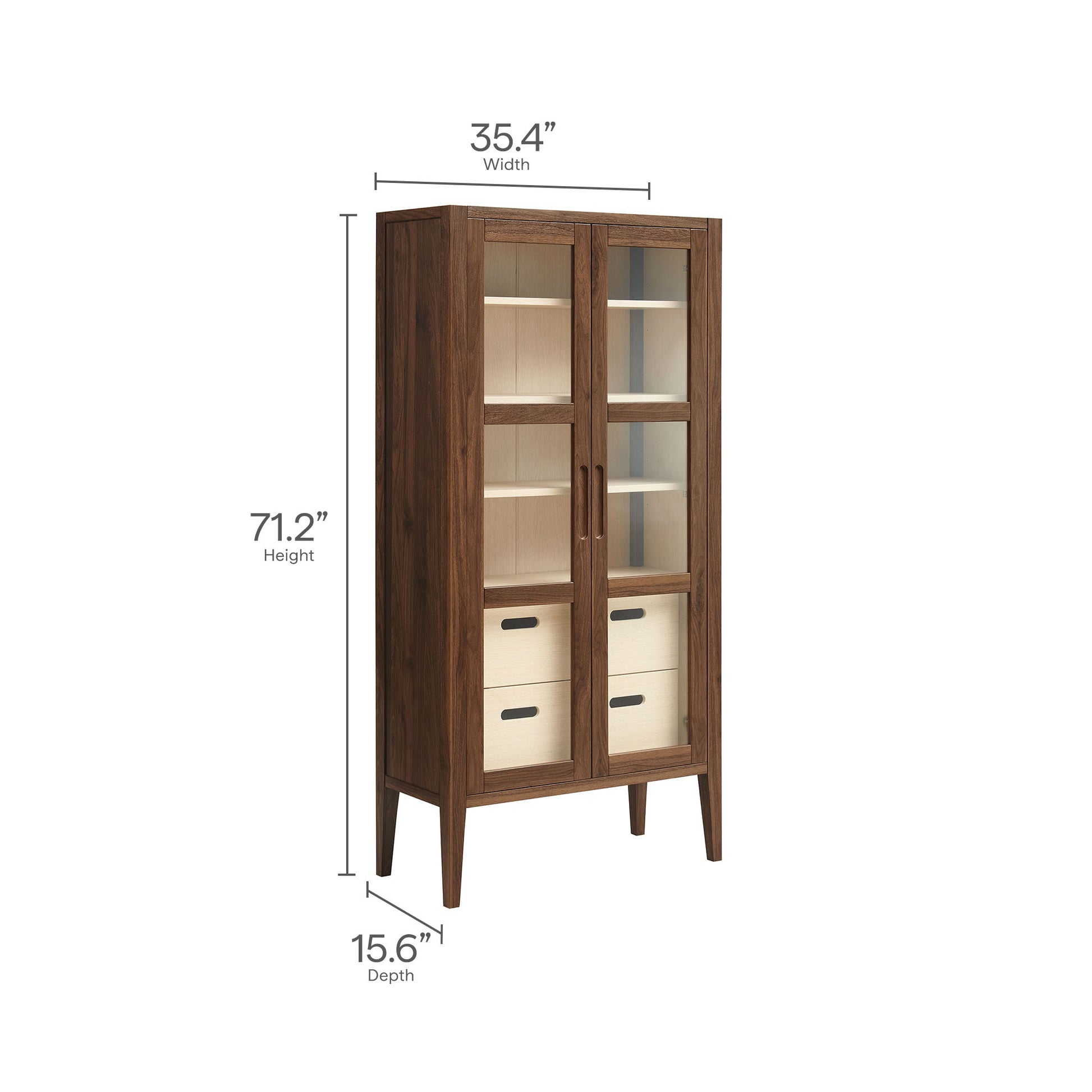 Nell 71" Glass Door Tall Display Storage Cabinet by Modway - Best Buy Furniture