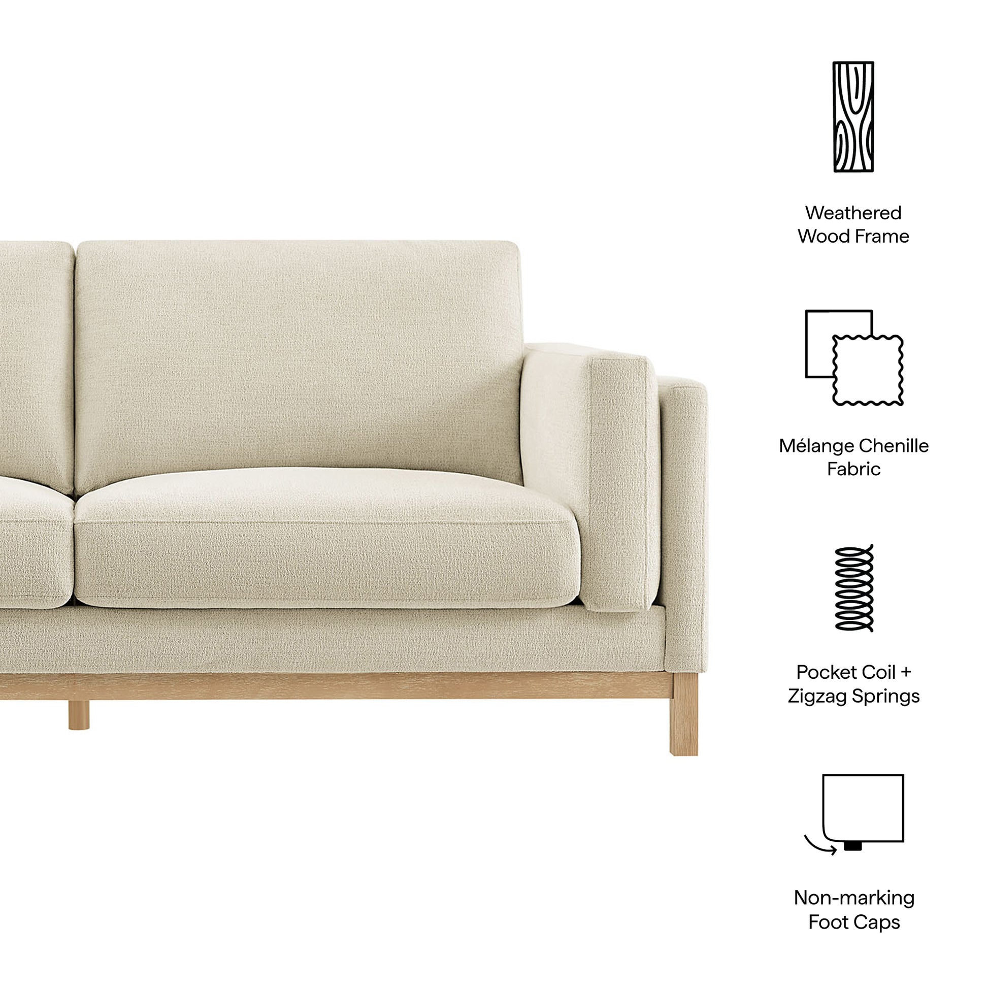 Roscoe 81 inch Fabric Sofa by Modway - Best Buy Furniture