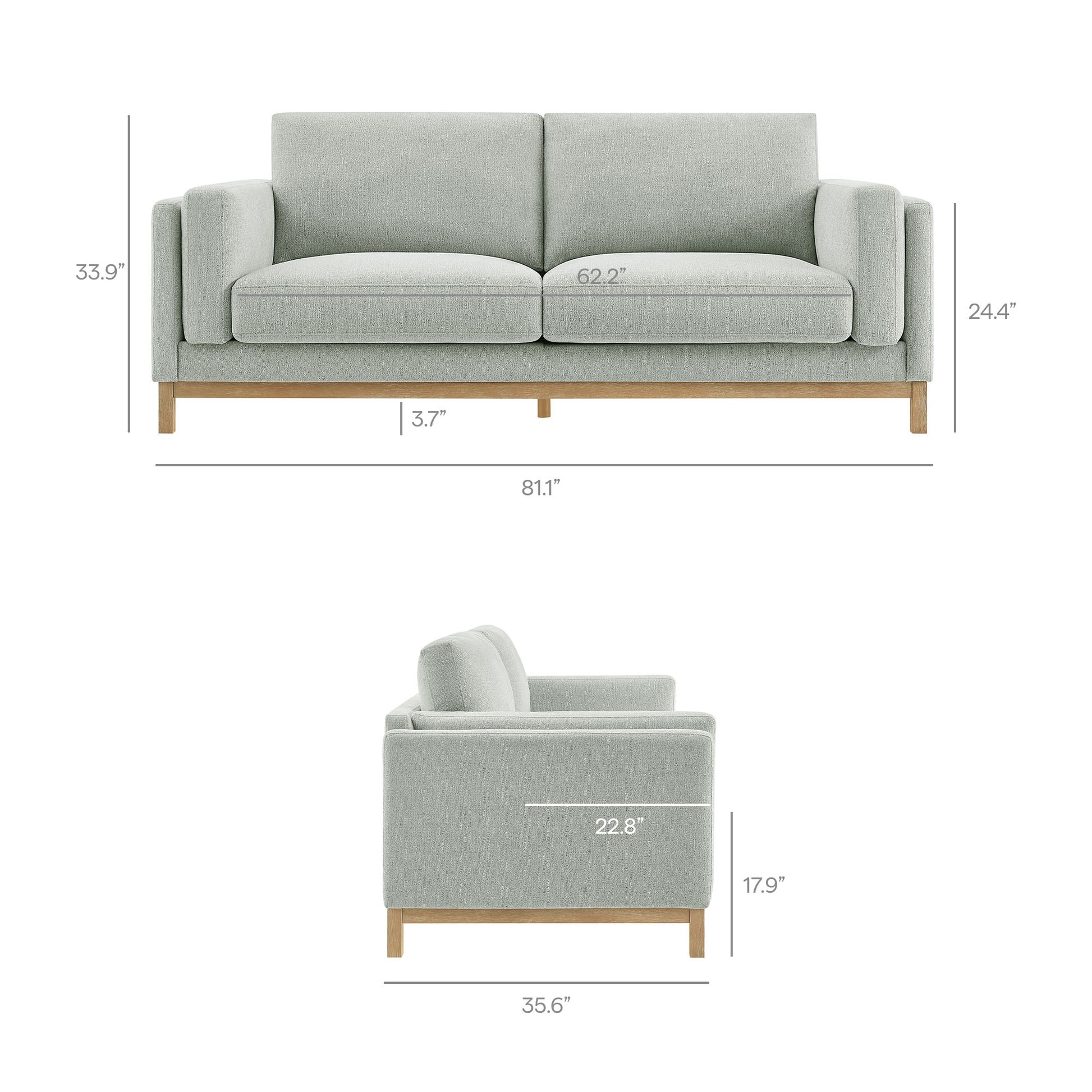 Roscoe 81 inch Fabric Sofa by Modway - Best Buy Furniture