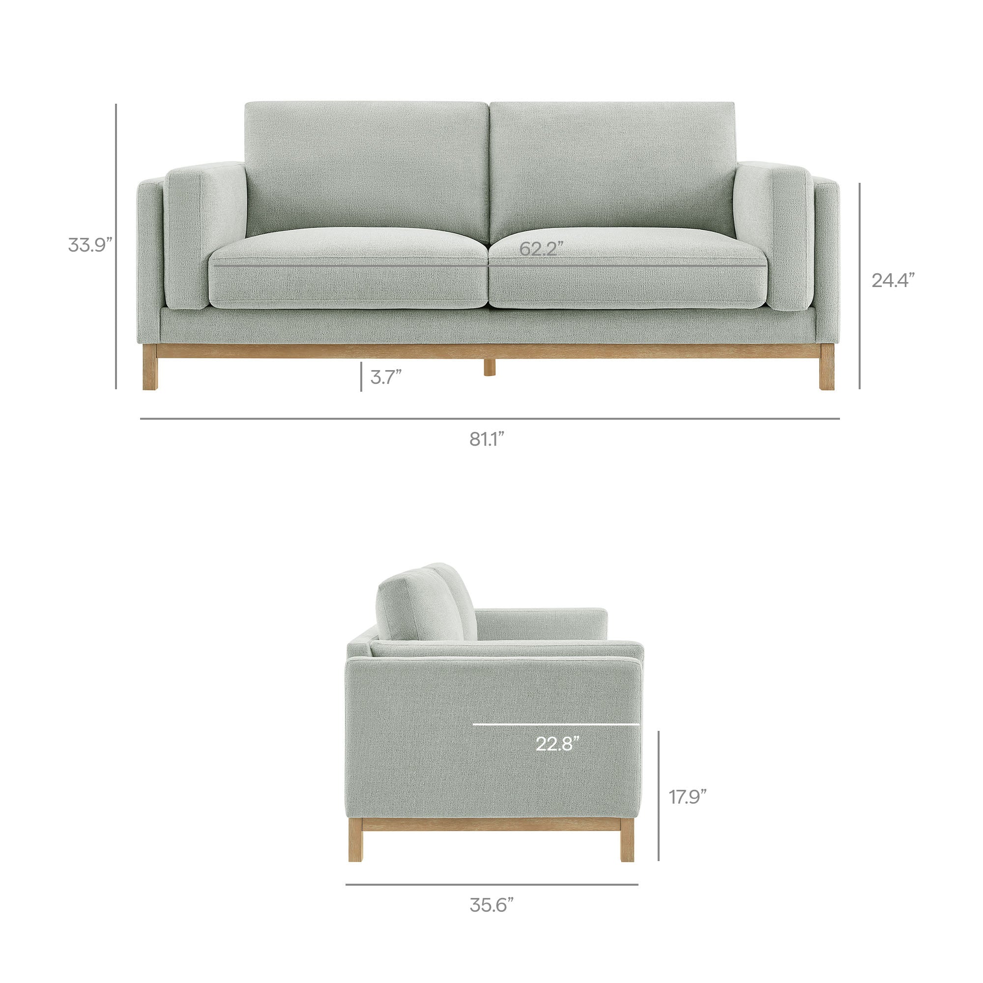Roscoe 81 inch Fabric Sofa by Modway - Best Buy Furniture
