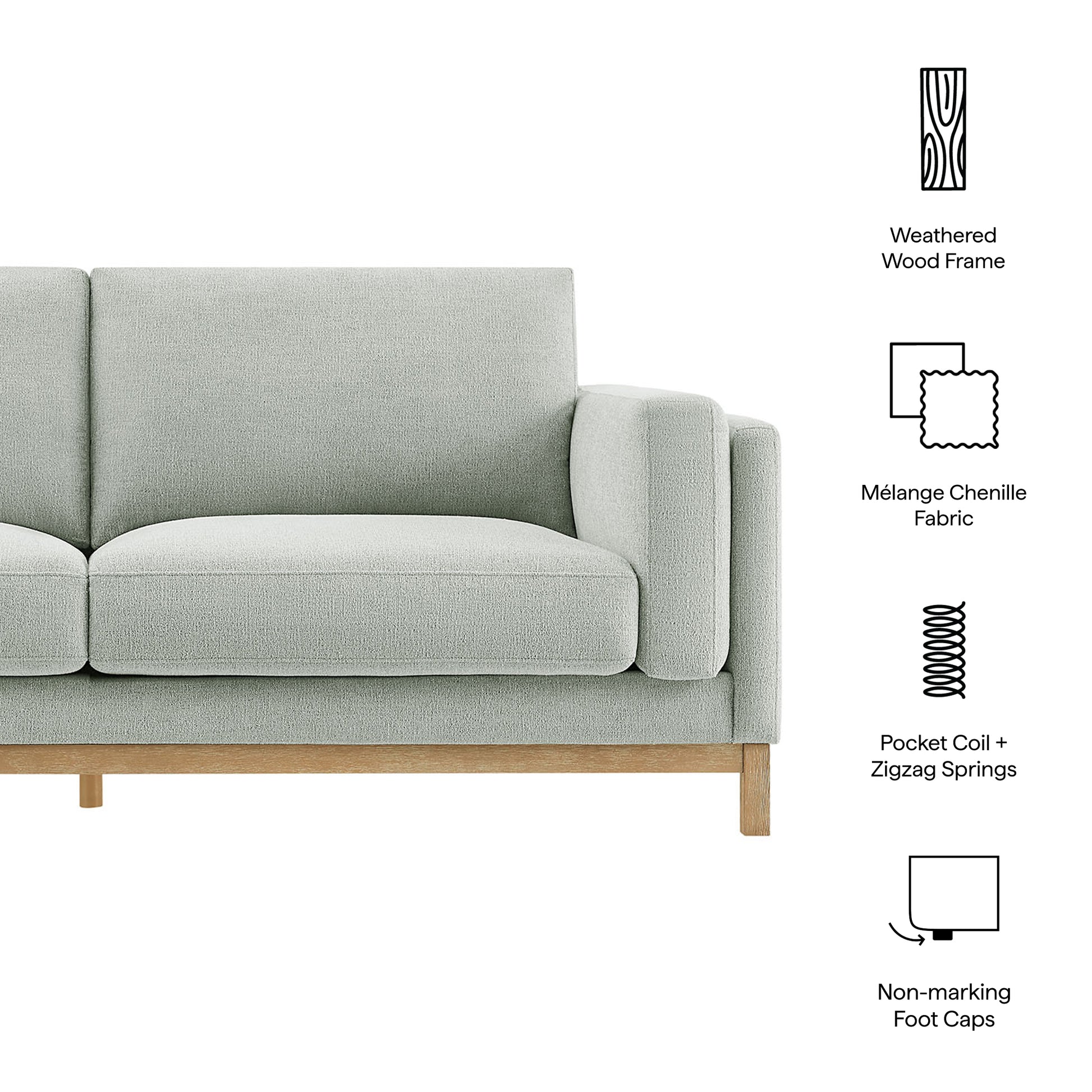 Roscoe 81 inch Fabric Sofa by Modway - Best Buy Furniture
