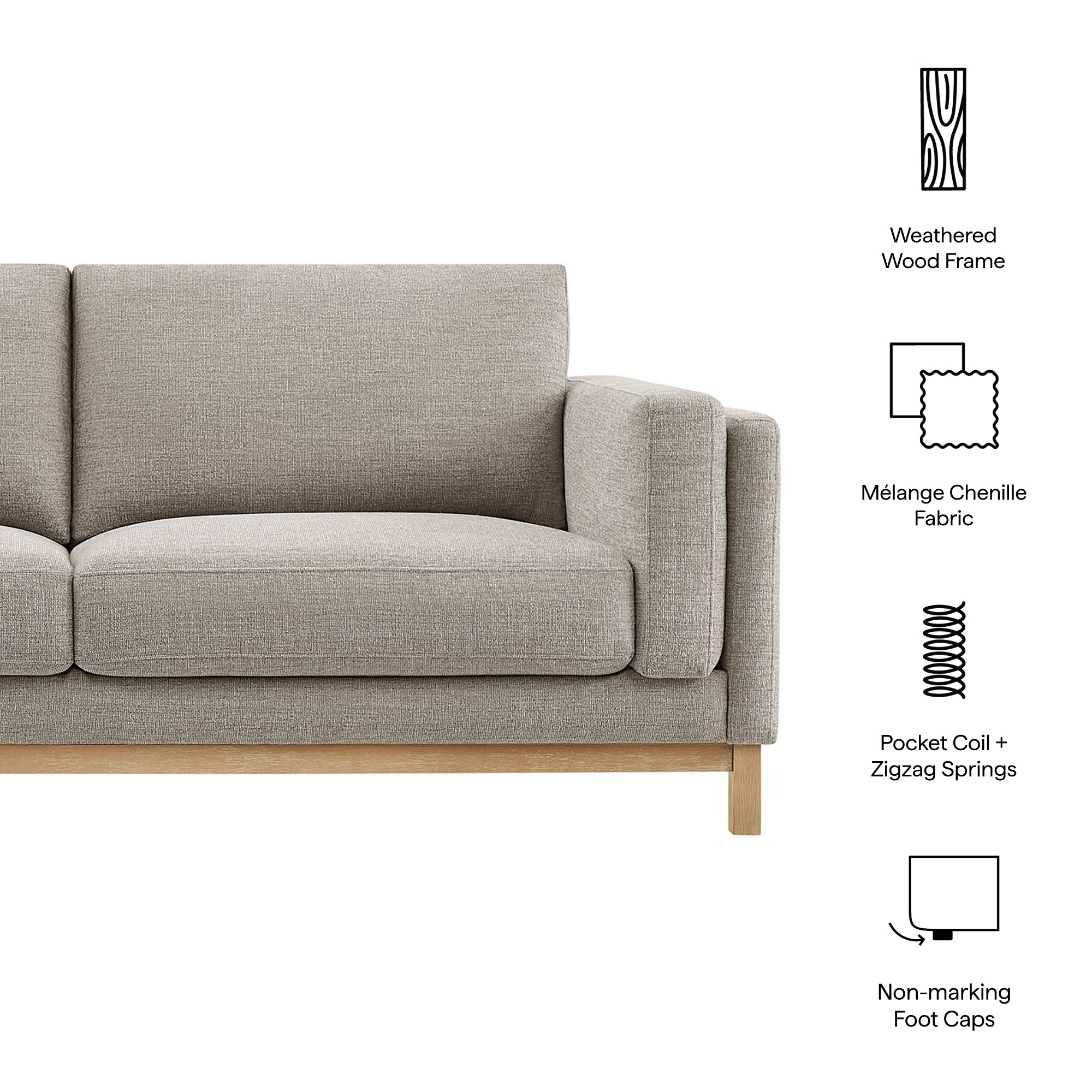 Roscoe 81 inch Fabric Sofa by Modway - Best Buy Furniture