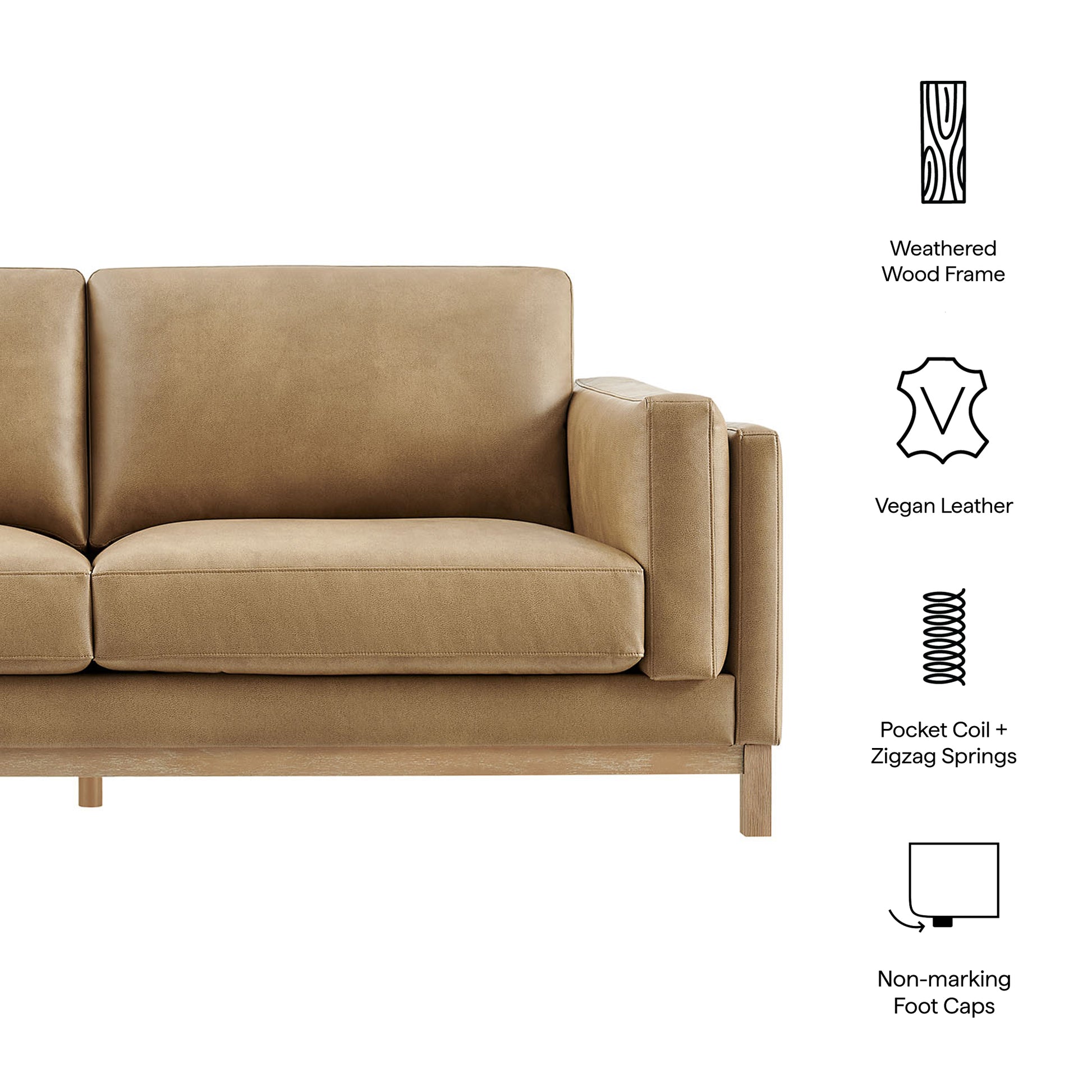 Roscoe 81 inch Vegan Leather Sofa by Modway - Best Buy Furniture