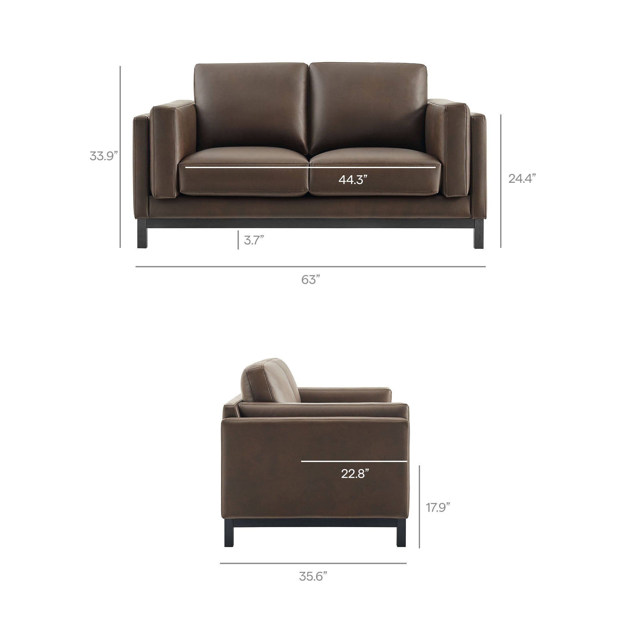 Roscoe 63 inch Vegan Leather Loveseat by Modway - Best Buy Furniture