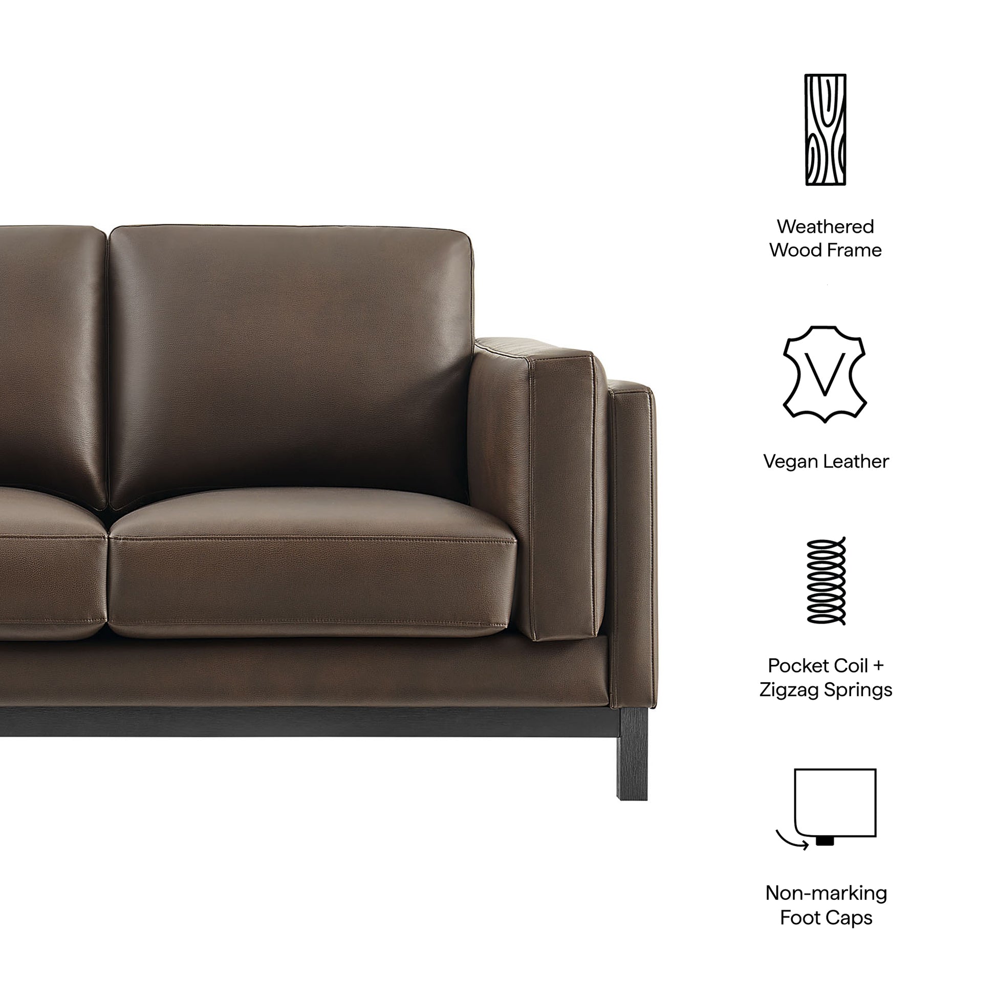 Roscoe 63 inch Vegan Leather Loveseat by Modway - Best Buy Furniture