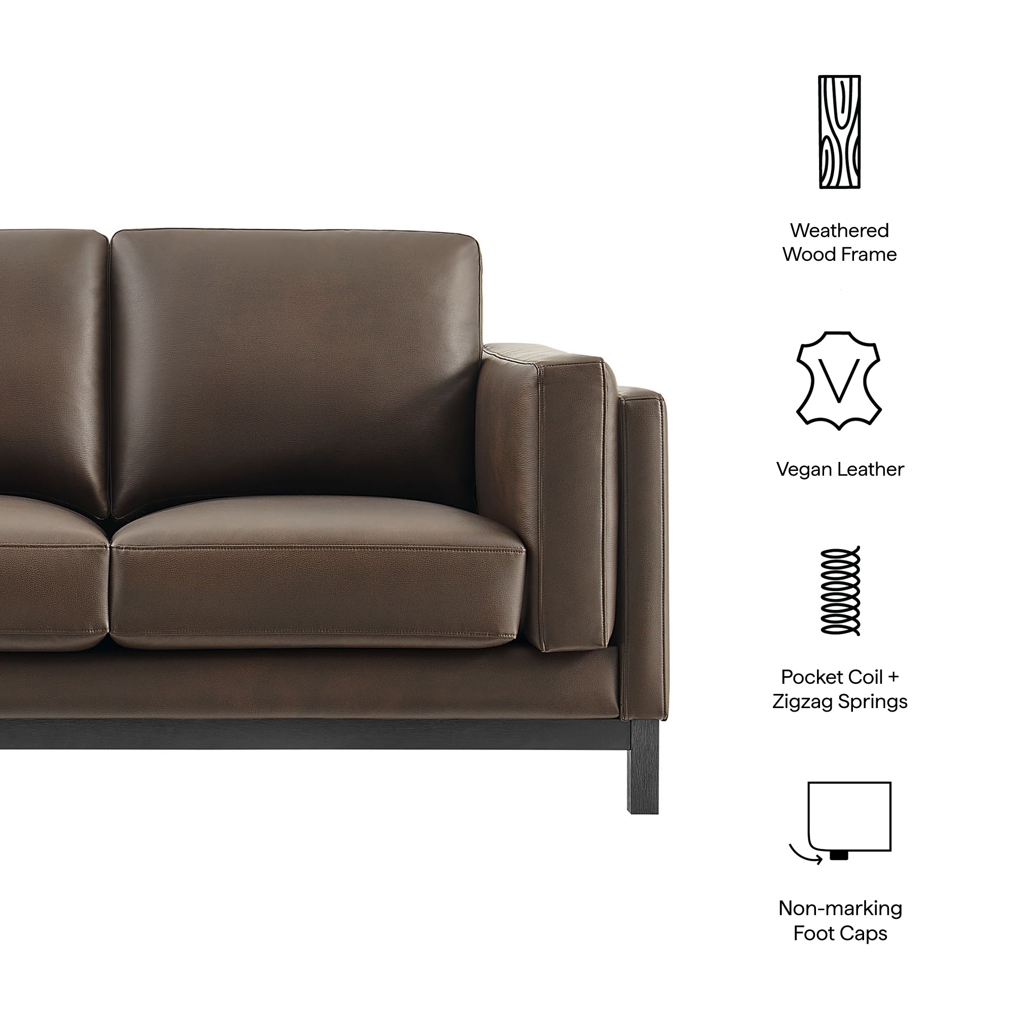 Roscoe 63 inch Vegan Leather Loveseat by Modway - Best Buy Furniture