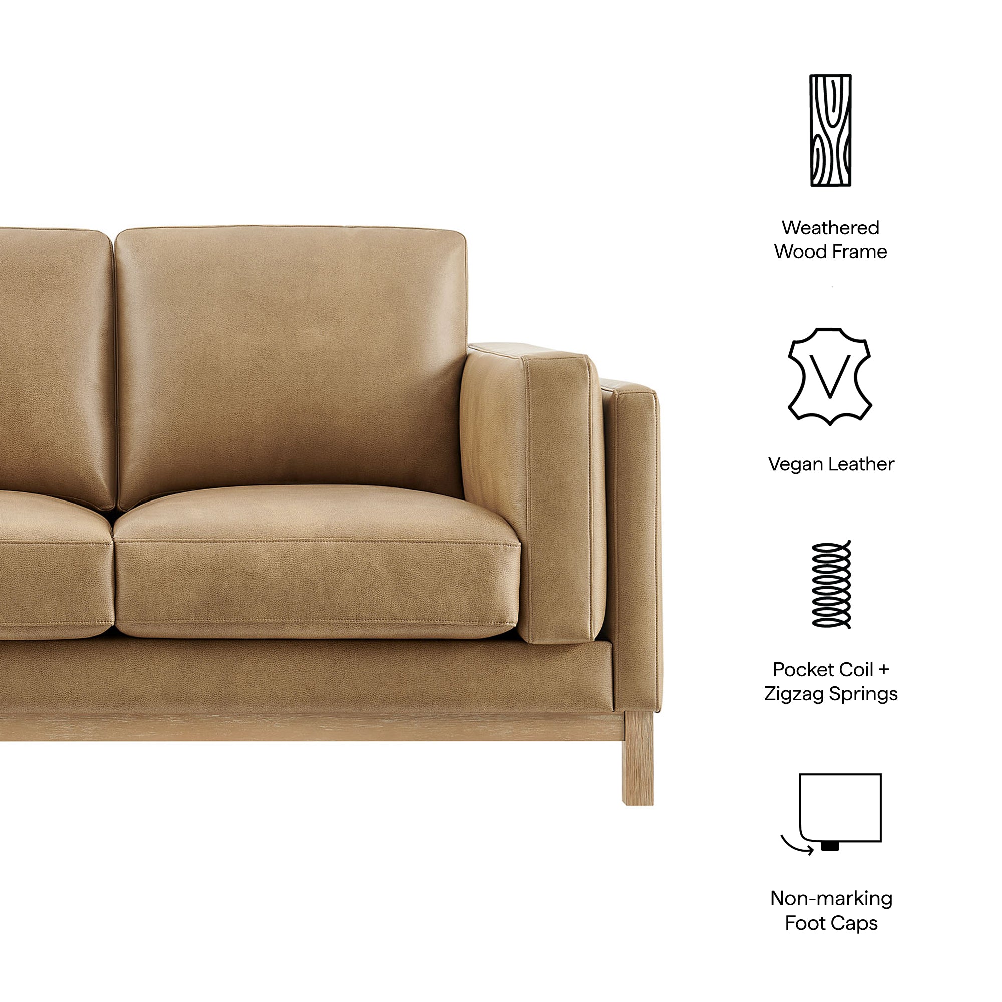 Roscoe 63 inch Vegan Leather Loveseat by Modway - Best Buy Furniture
