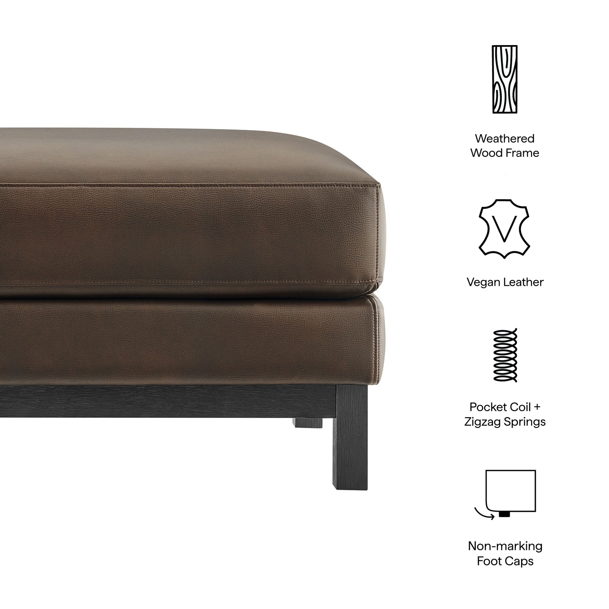Roscoe Vegan Leather Ottoman by Modway - Best Buy Furniture