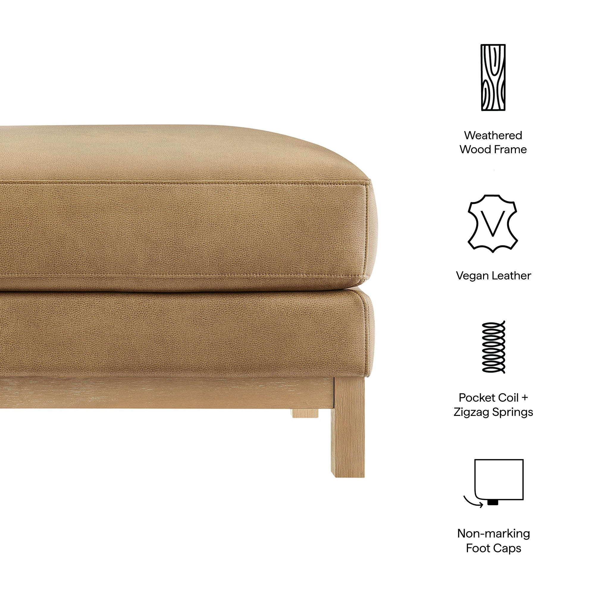 Roscoe Vegan Leather Ottoman by Modway - Best Buy Furniture