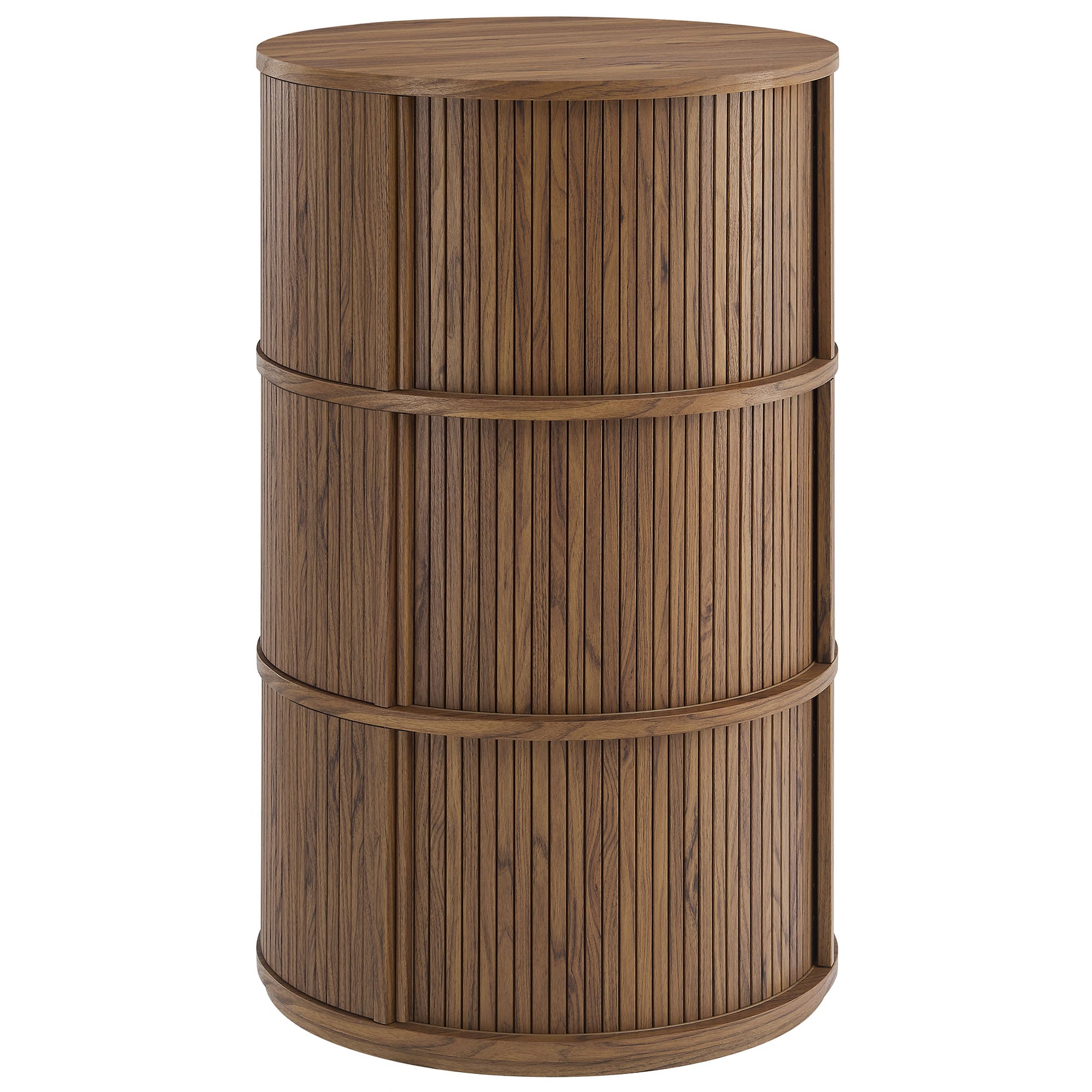 Clement Round Pedestal Stand Storage Table With Sliding Tambour Doors by Modway - Best Buy Furniture