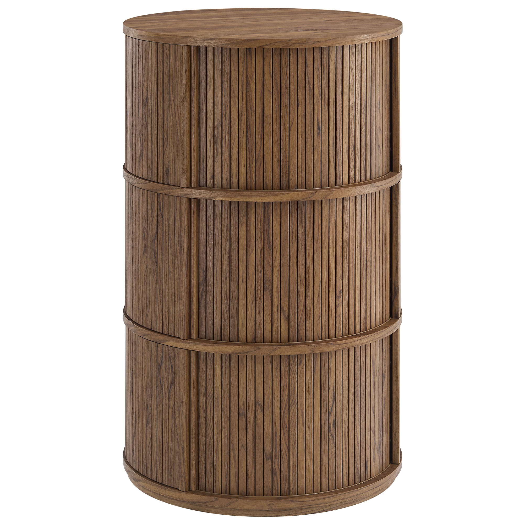Clement Round Pedestal Stand Storage Table With Sliding Tambour Doors by Modway - Best Buy Furniture