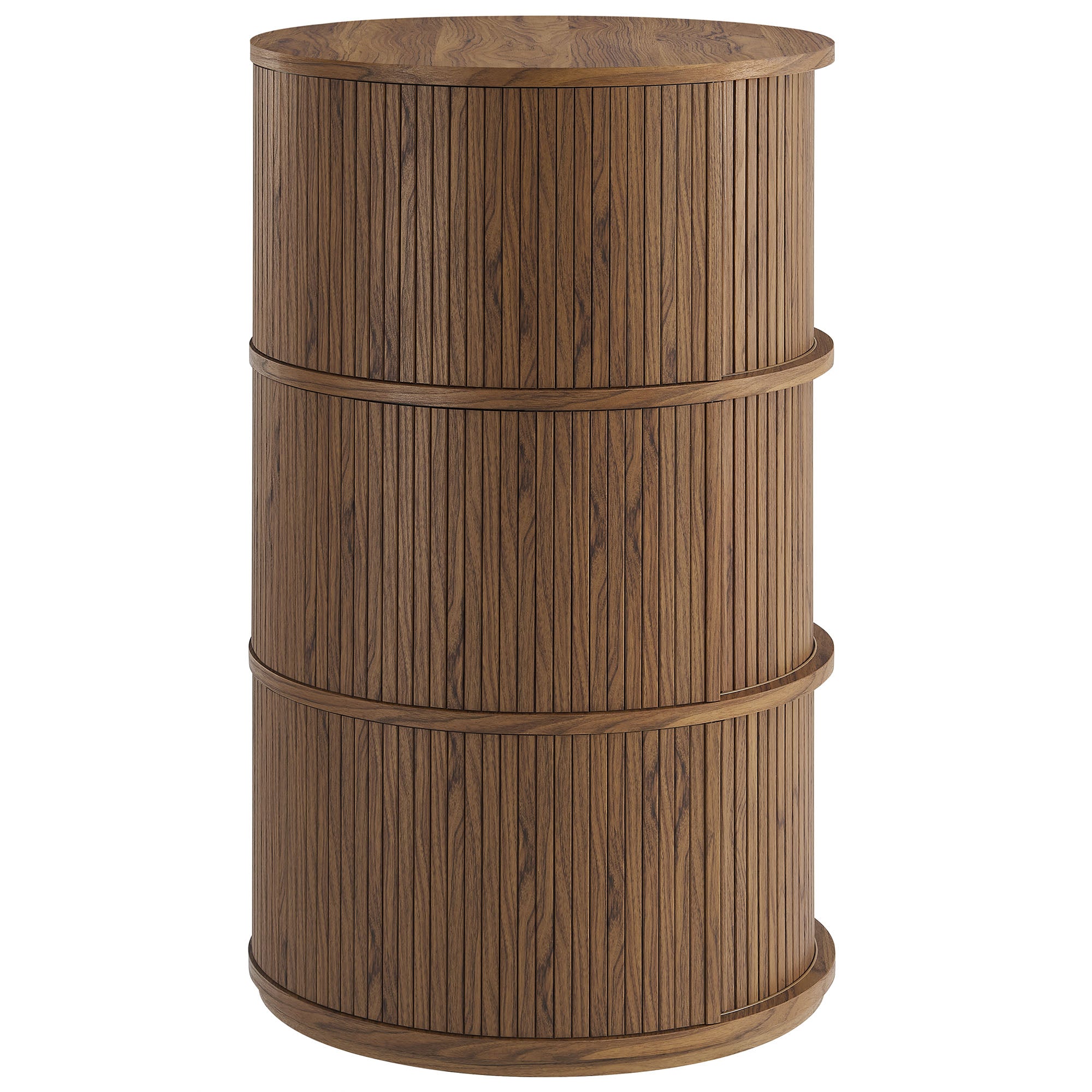 Clement Round Pedestal Stand Storage Table With Sliding Tambour Doors by Modway - Best Buy Furniture