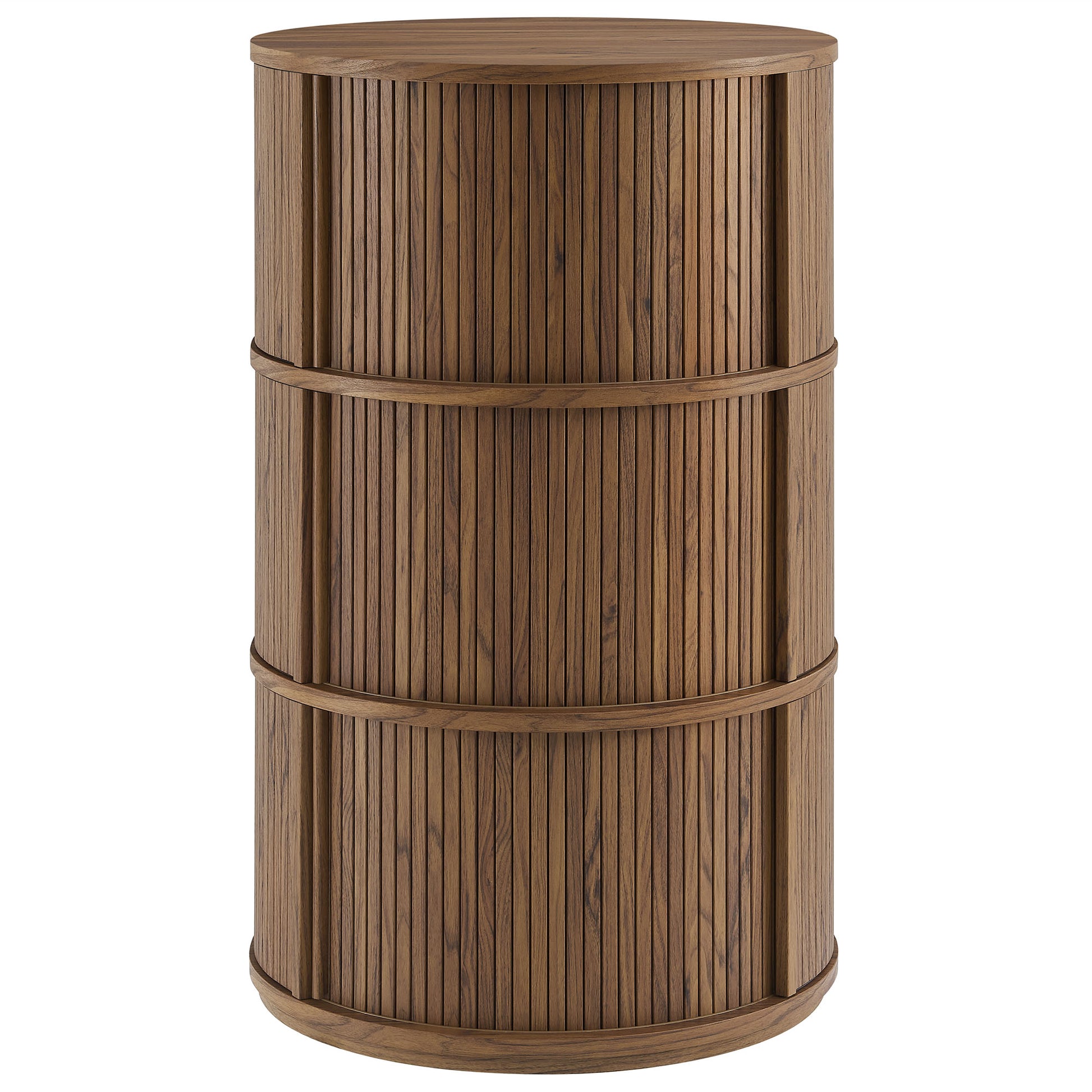 Clement Round Pedestal Stand Storage Table With Sliding Tambour Doors by Modway - Best Buy Furniture
