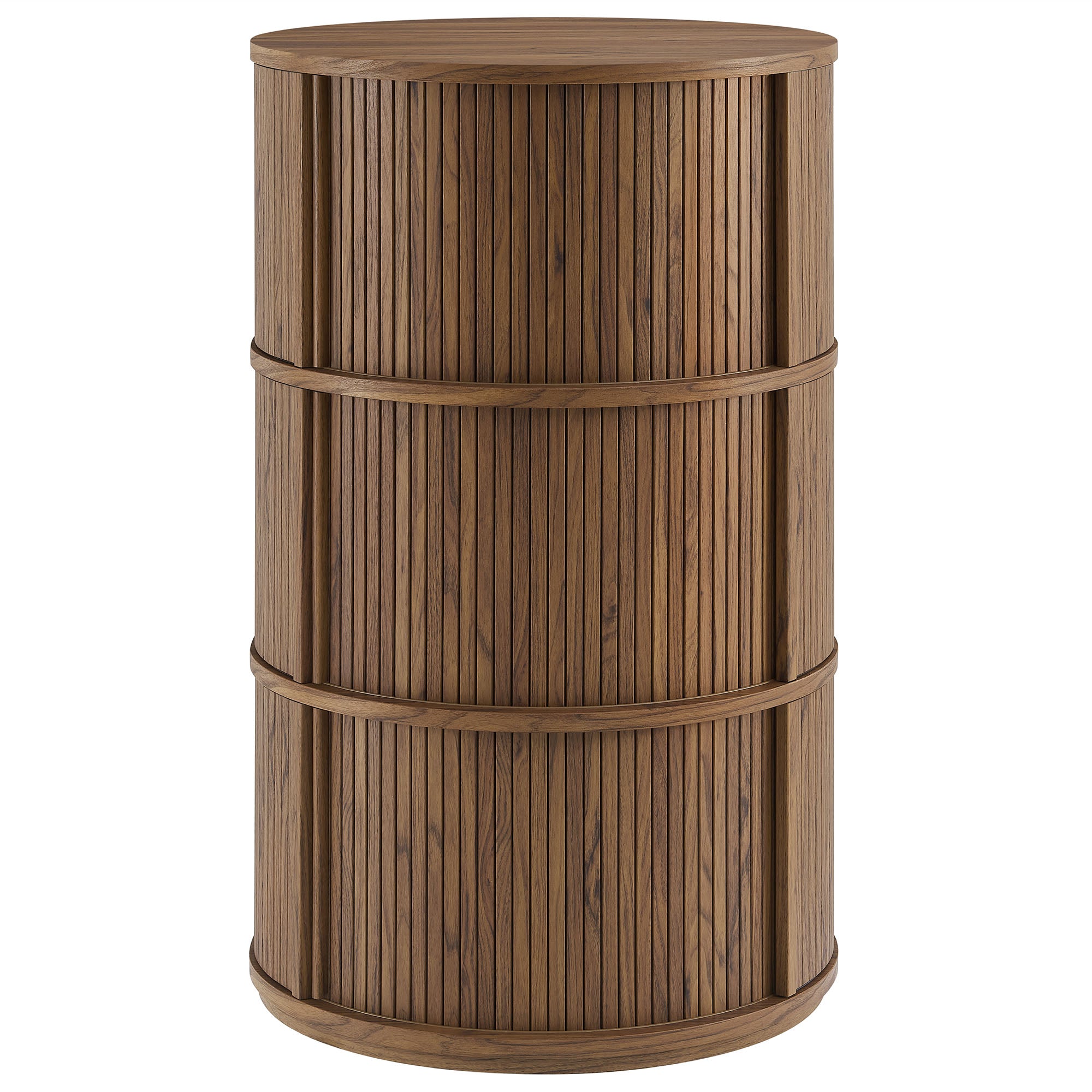 Clement Round Pedestal Stand Storage Table With Sliding Tambour Doors by Modway - Best Buy Furniture