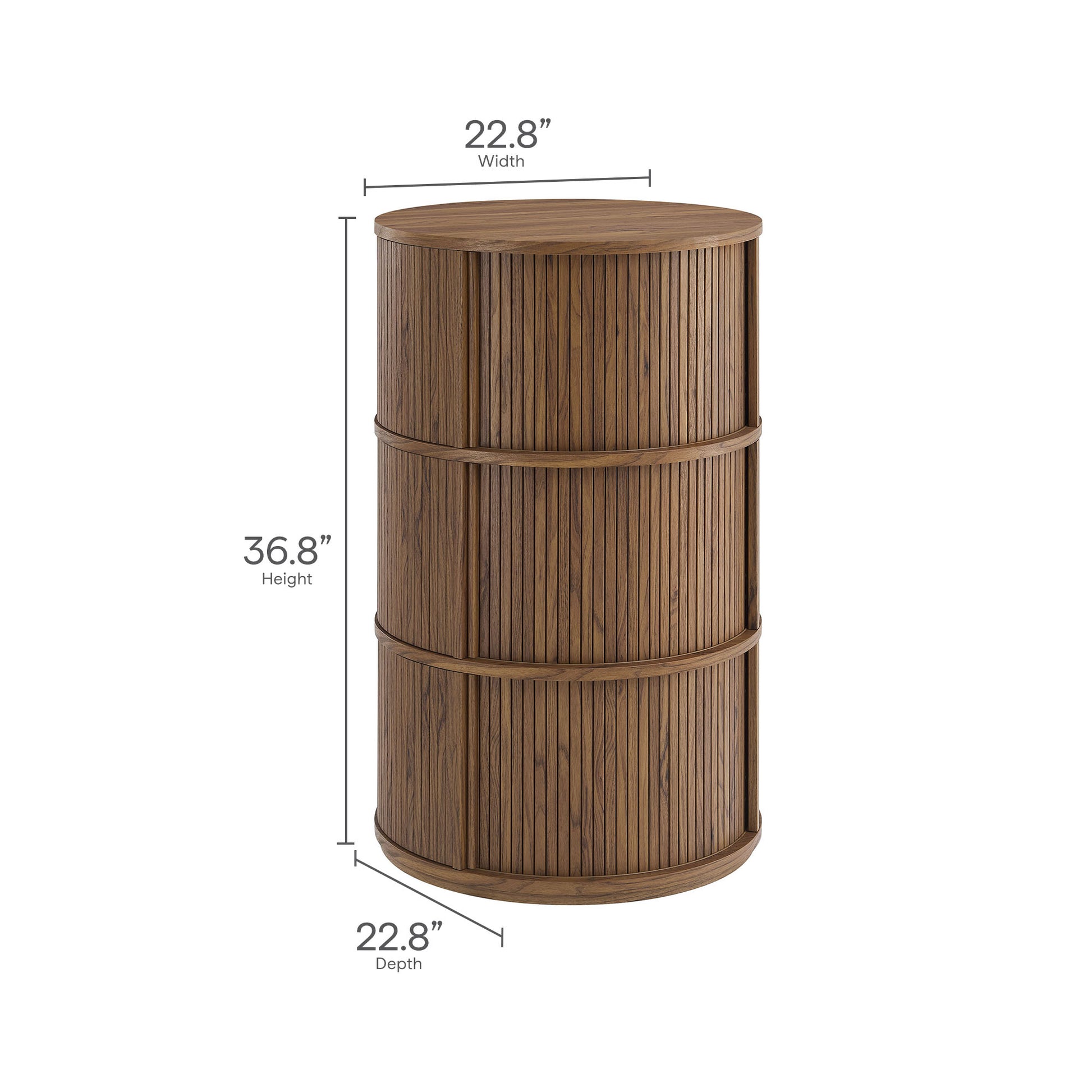 Clement Round Pedestal Stand Storage Table With Sliding Tambour Doors by Modway - Best Buy Furniture