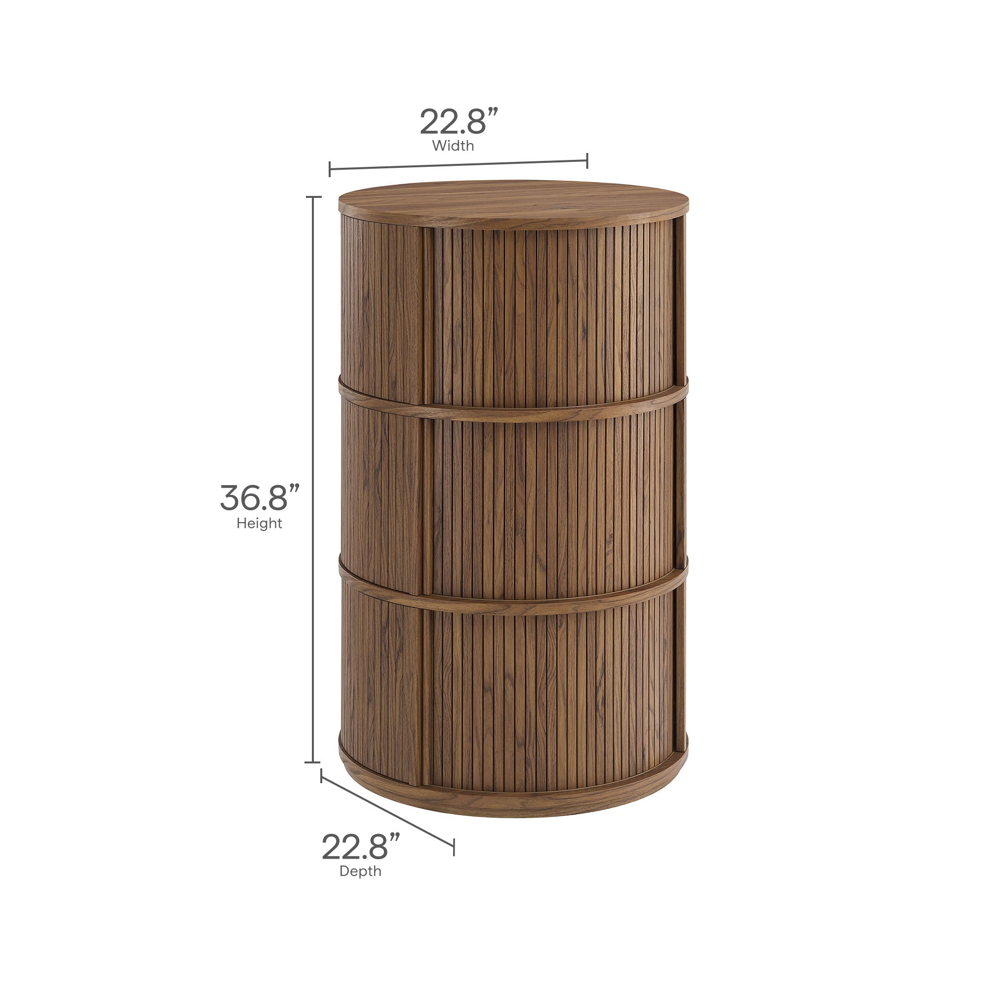 Clement Round Pedestal Stand Storage Table With Sliding Tambour Doors by Modway - Best Buy Furniture