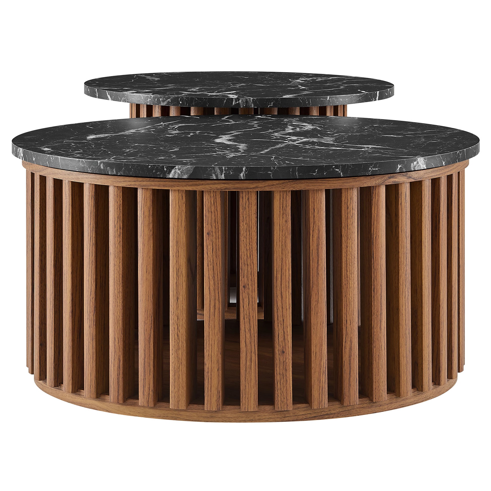 Fortitude Round Faux Marble Top Nesting Coffee Table Set by Modway - Best Buy Furniture