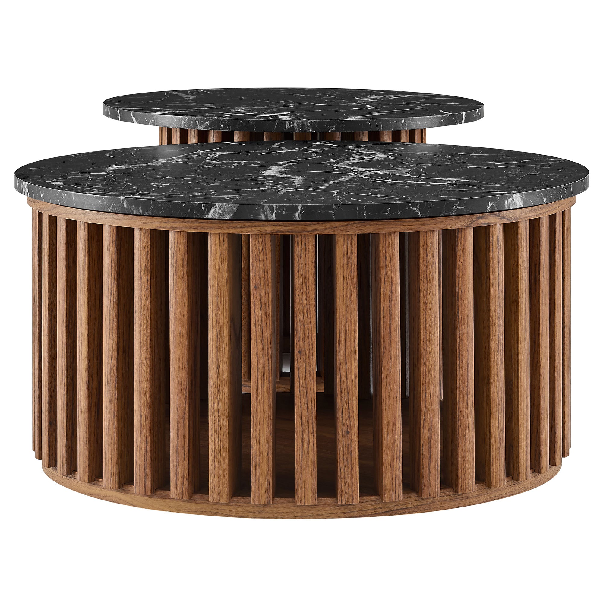 Fortitude Round Faux Marble Top Nesting Coffee Table Set by Modway - Best Buy Furniture