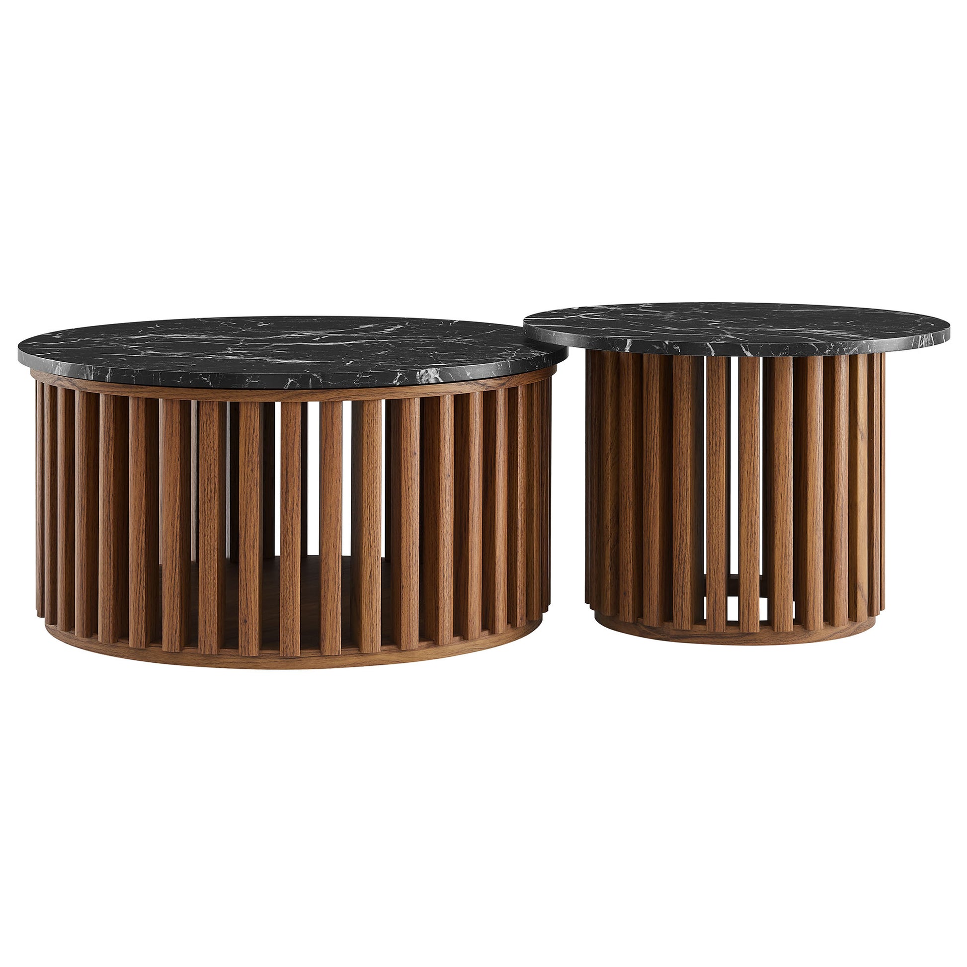 Fortitude Round Faux Marble Top Nesting Coffee Table Set by Modway - Best Buy Furniture