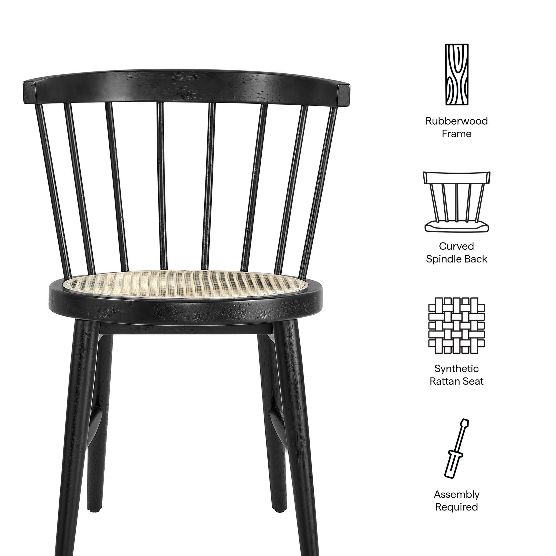 Lykke Curved Spindle Back Dining Chairs Set of 2 by Modway - Best Buy Furniture