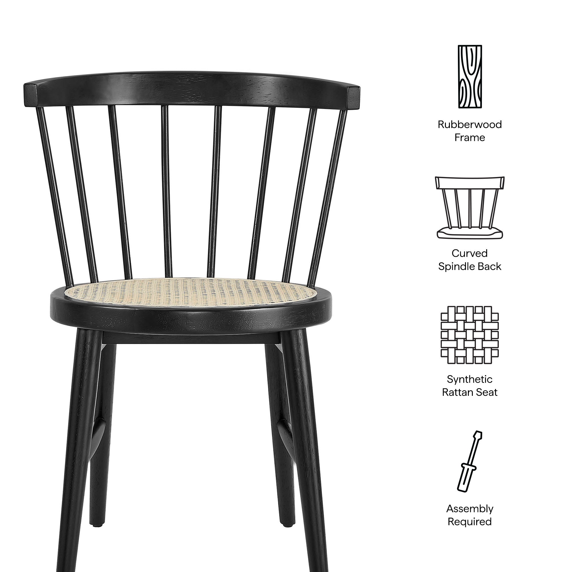 Lykke Curved Spindle Back Dining Chairs Set of 2 by Modway - Best Buy Furniture