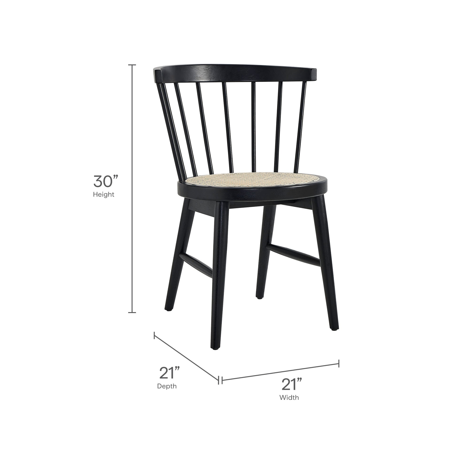 Lykke Curved Spindle Back Dining Chairs Set of 2 by Modway - Best Buy Furniture