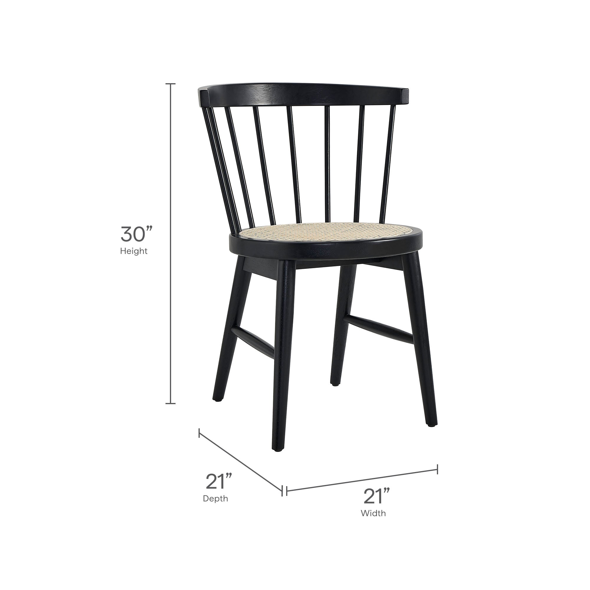 Lykke Curved Spindle Back Dining Chairs Set of 2 by Modway - Best Buy Furniture