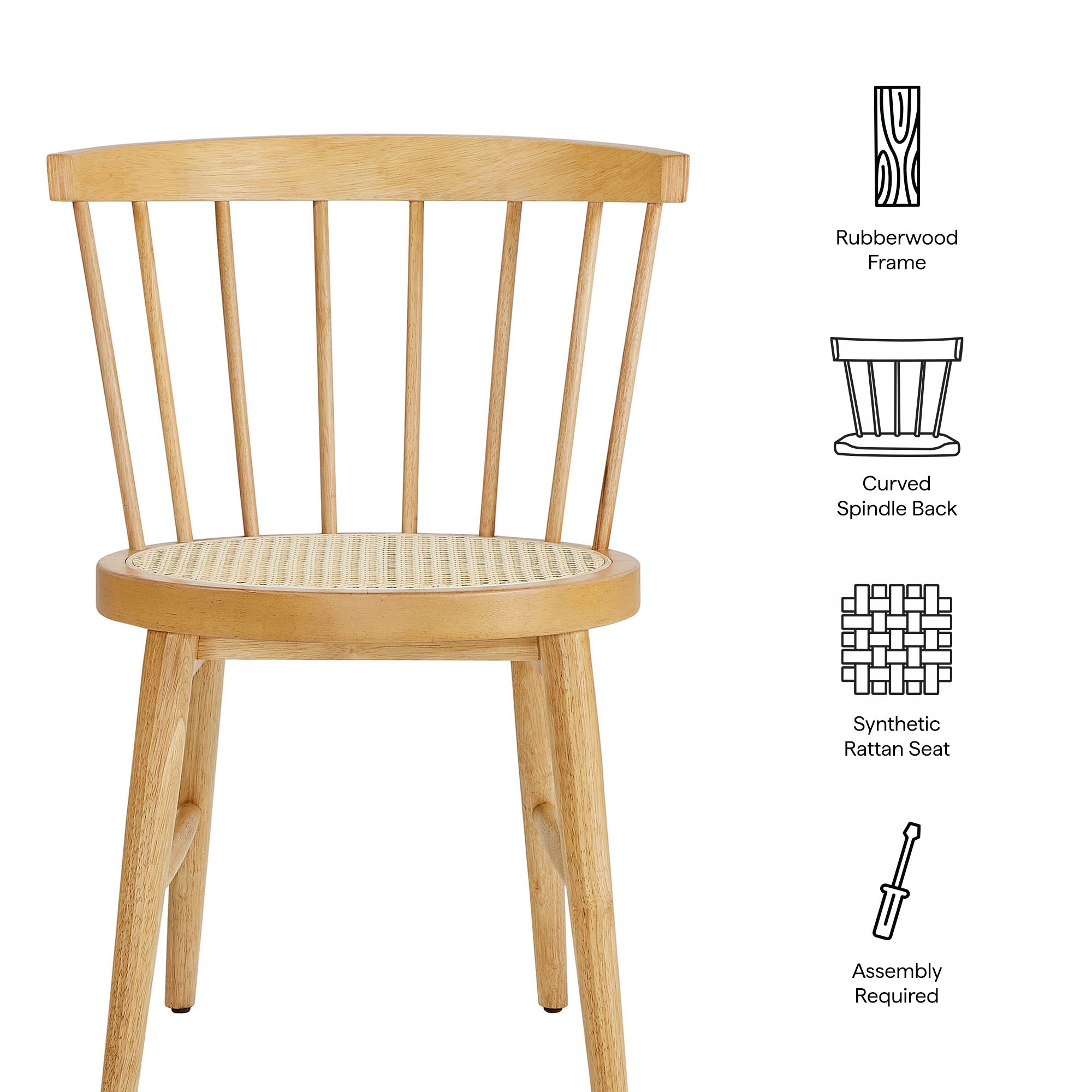 Lykke Curved Spindle Back Dining Chairs Set of 2 by Modway - Best Buy Furniture