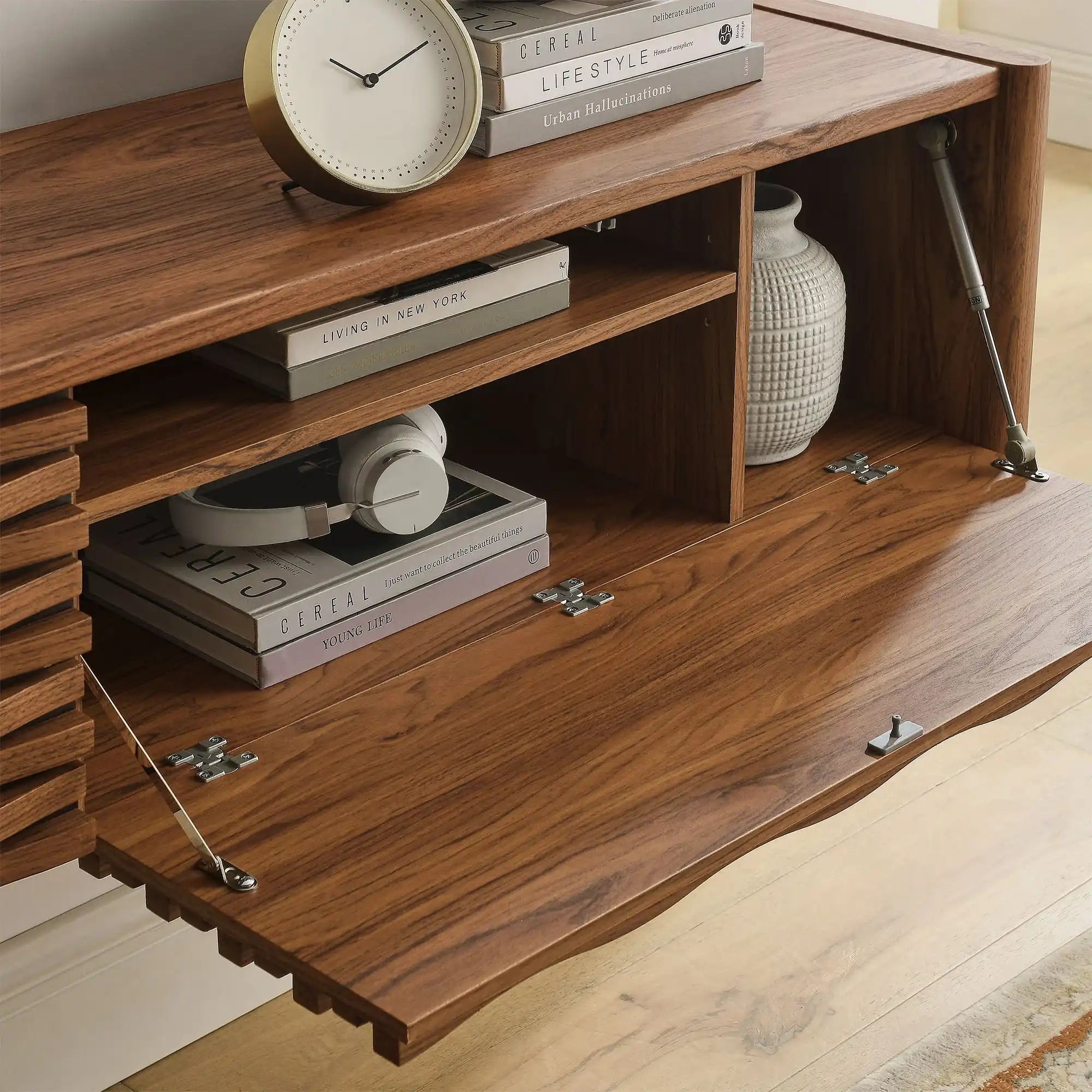 Emric Wave 71" Wall-Mounted TV Cabinet - Best Buy Furniture