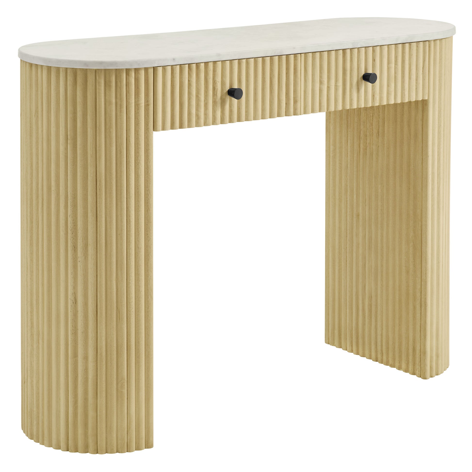 Caldera 42" Curved Solid Wood and Marble Console Table by Modway - Best Buy Furniture