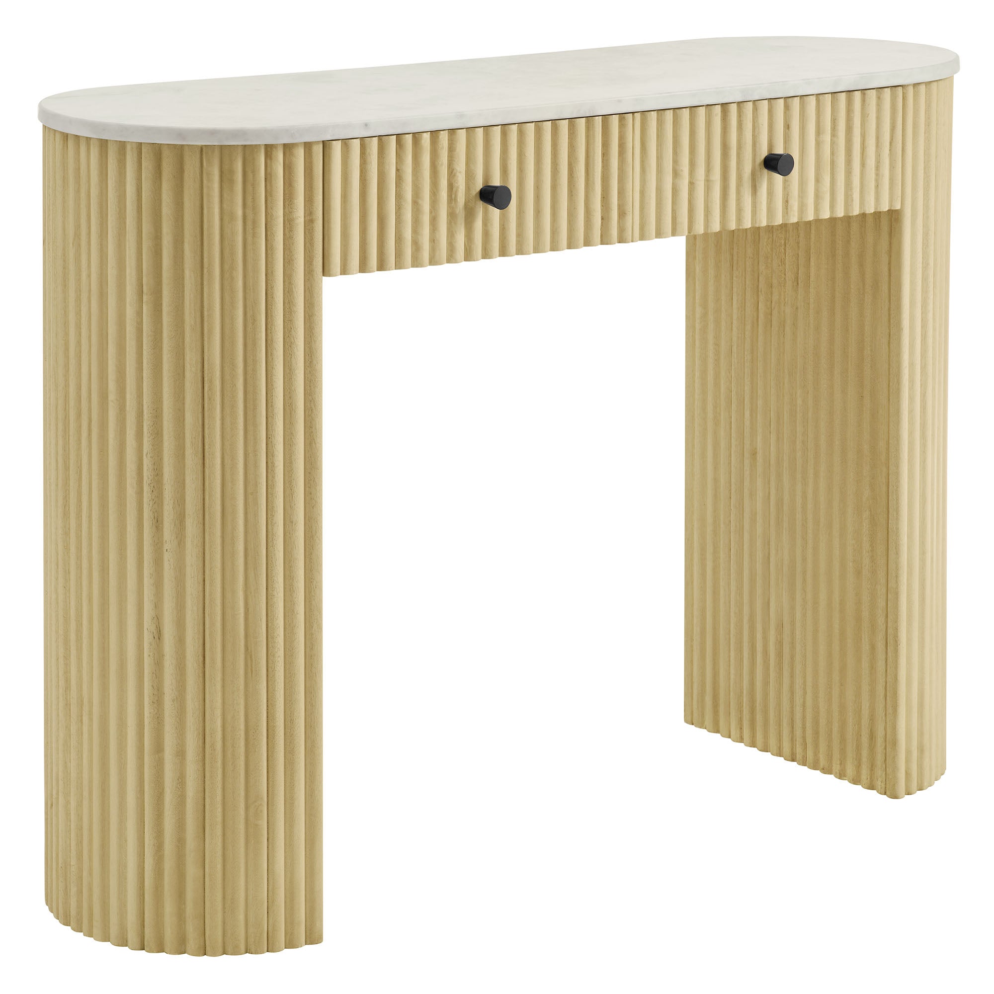 Caldera 42" Curved Solid Wood and Marble Console Table by Modway - Best Buy Furniture