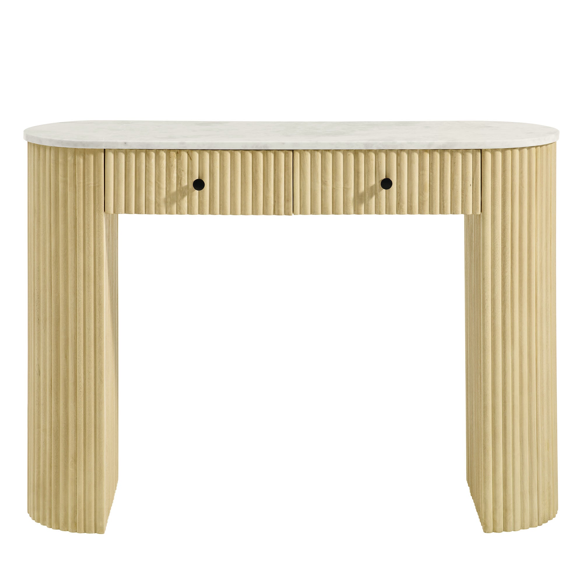 Caldera 42" Curved Solid Wood and Marble Console Table by Modway - Best Buy Furniture