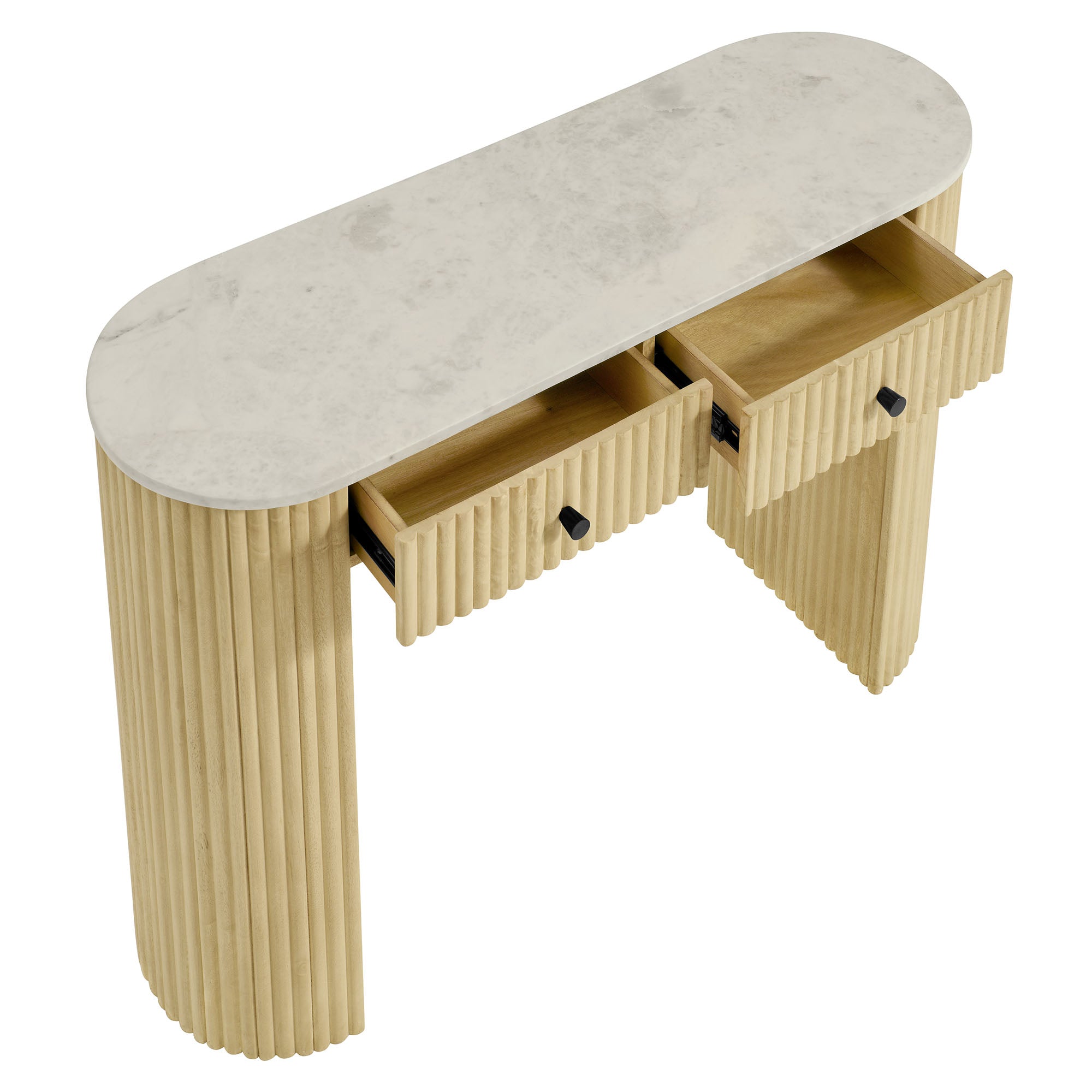 Caldera 42" Curved Solid Wood and Marble Console Table by Modway - Best Buy Furniture
