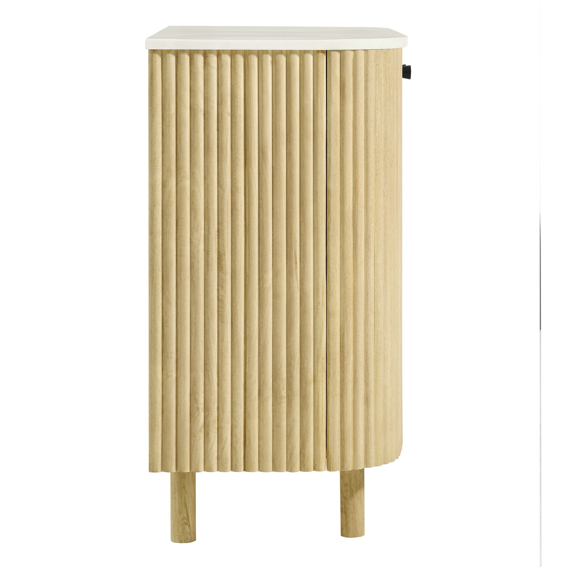 Caldera 33" Curved Solid Wood and Marble Accent Storage Cabinet by Modway - Best Buy Furniture