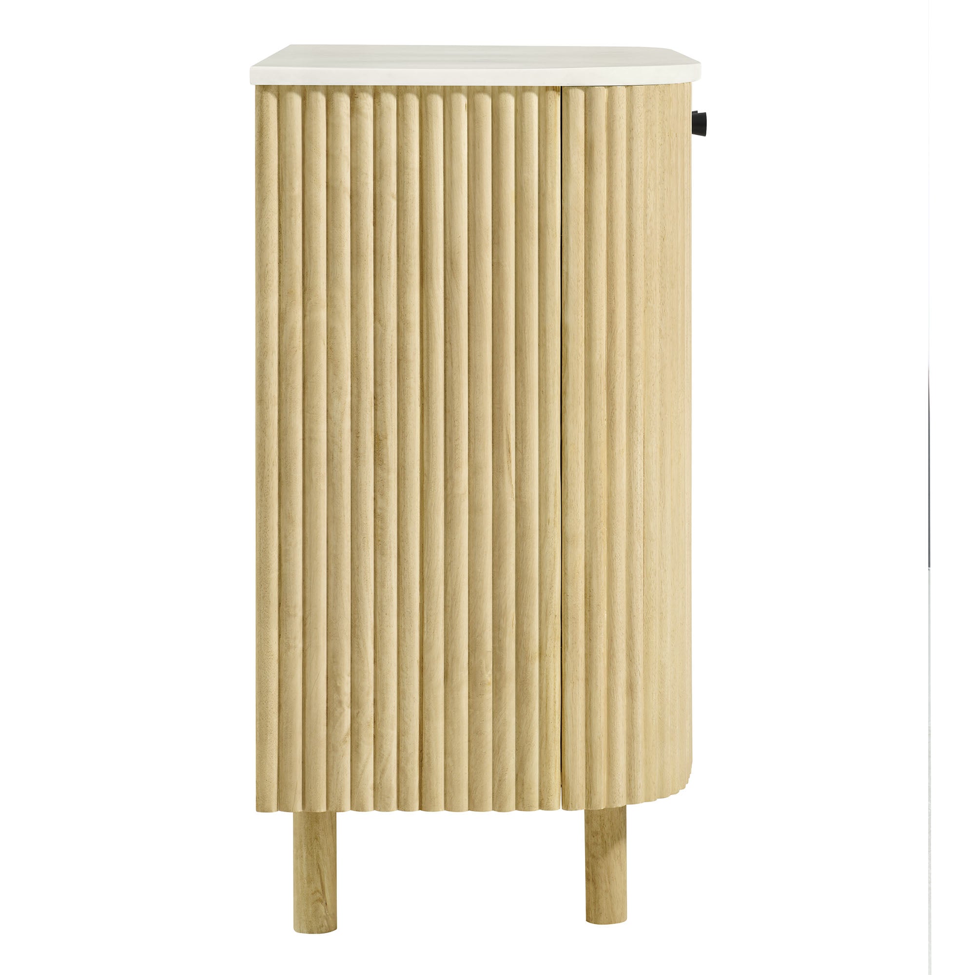 Caldera 33" Curved Solid Wood and Marble Accent Storage Cabinet by Modway - Best Buy Furniture